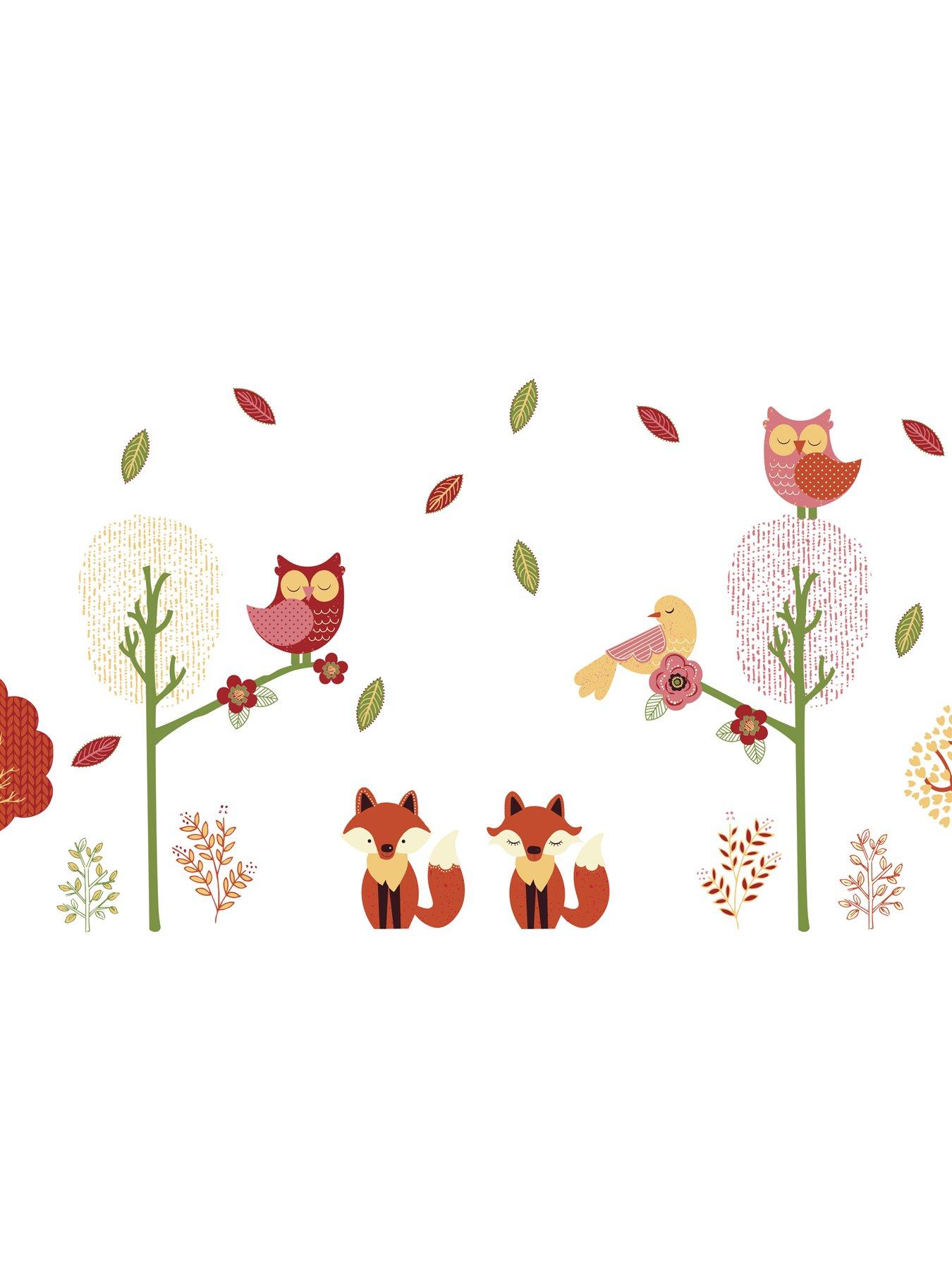 Image 4 of 5 of Walplus Fox Forest Animal Wall Stickers For Kids Nursery Bedroom Woodland Decor