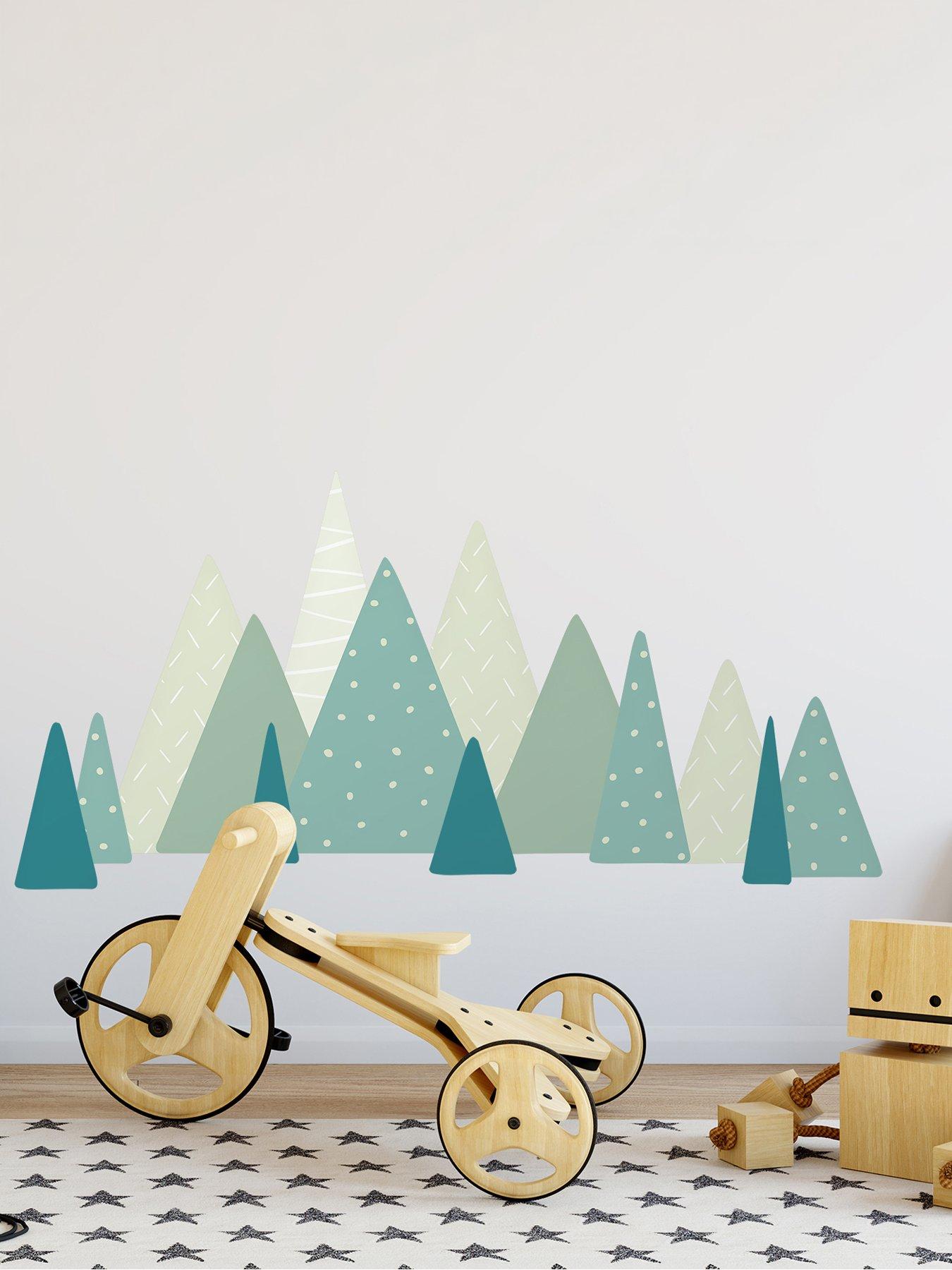 Walplus Scandinavian Green Mountains Wall Stickers For Kids Bedroom Nursery Wall Decor