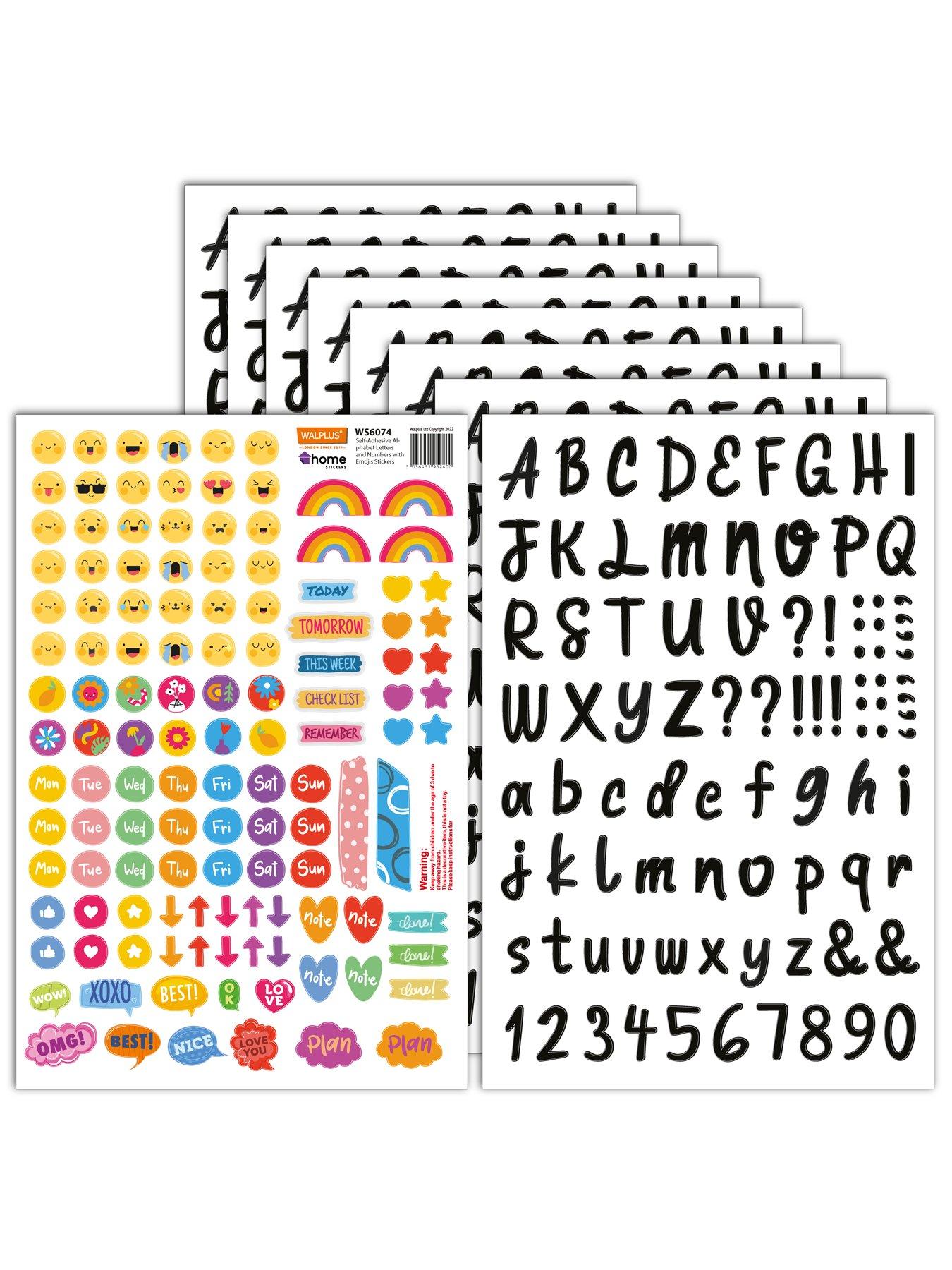 Walplus Self-adhesive Alphabet Letters And Numbers With Emoji Wall Stickers For Kids Room