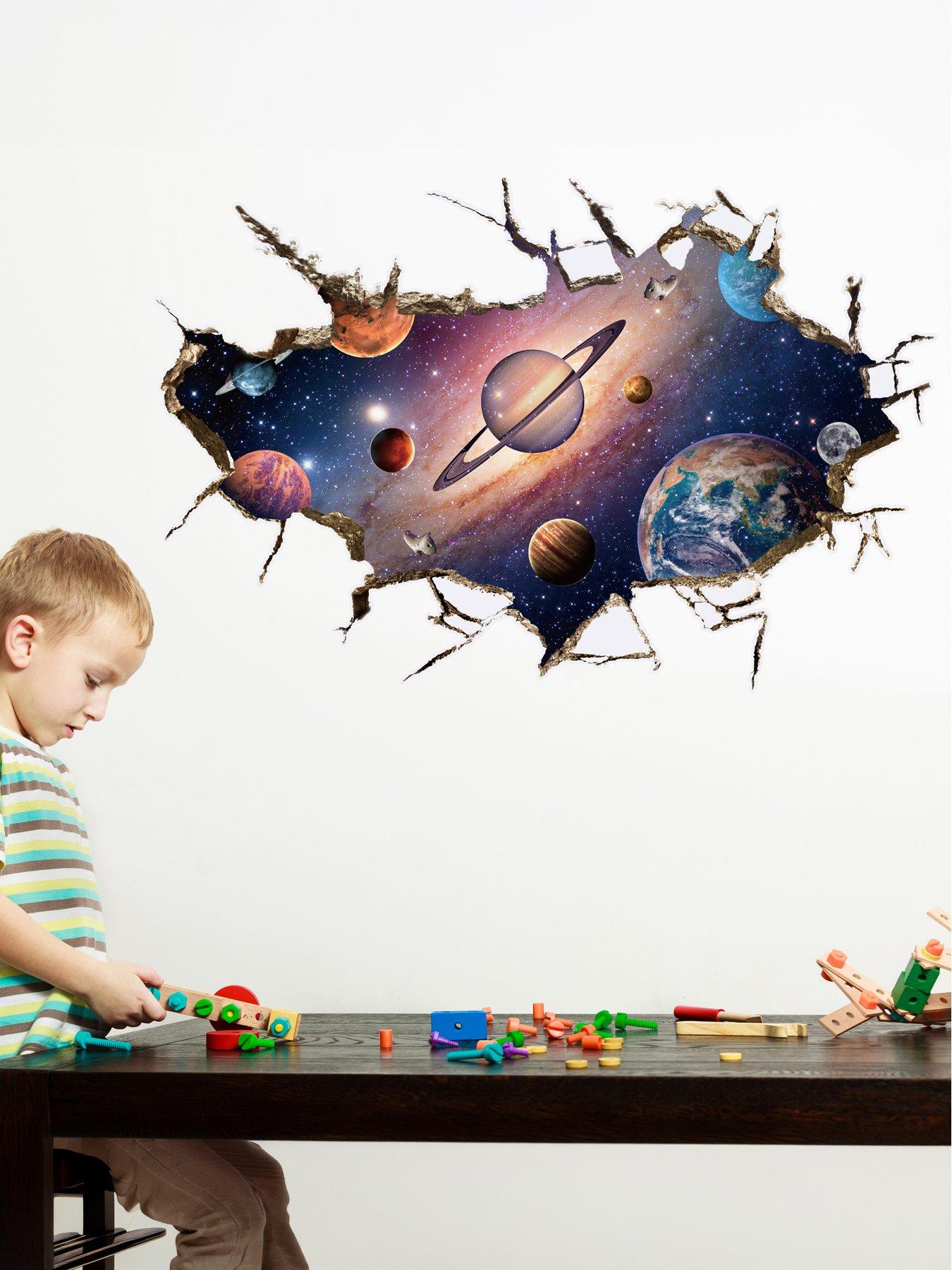 Image 1 of 6 of Walplus Amazing Cosmos 3d View Wall Sticker Space Galaxy Decor For Kids Bedroom