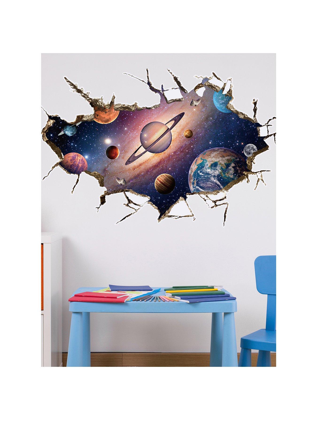 Image 2 of 6 of Walplus Amazing Cosmos 3d View Wall Sticker Space Galaxy Decor For Kids Bedroom