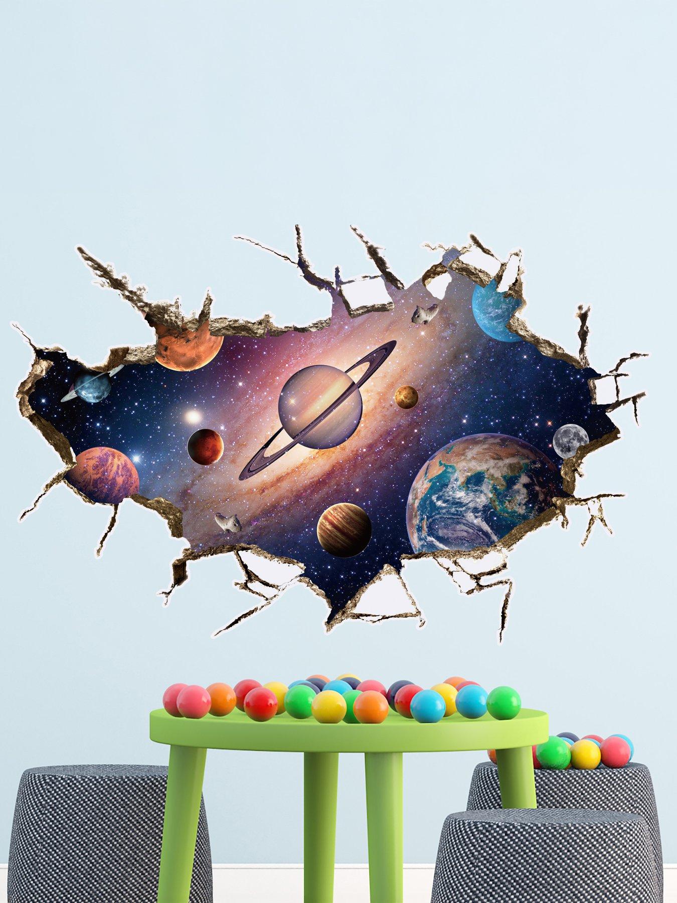 Image 3 of 6 of Walplus Amazing Cosmos 3d View Wall Sticker Space Galaxy Decor For Kids Bedroom