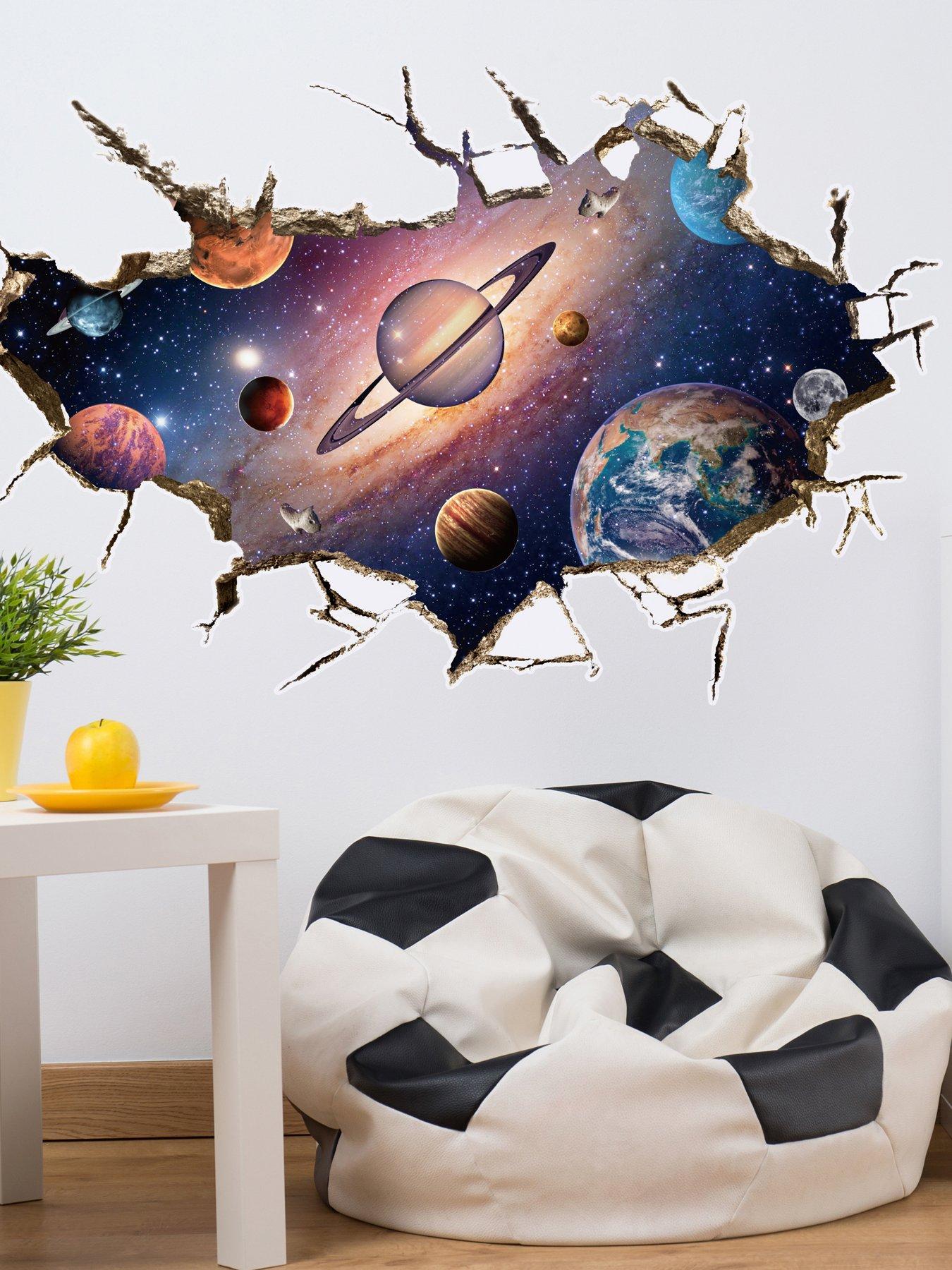 Image 4 of 6 of Walplus Amazing Cosmos 3d View Wall Sticker Space Galaxy Decor For Kids Bedroom