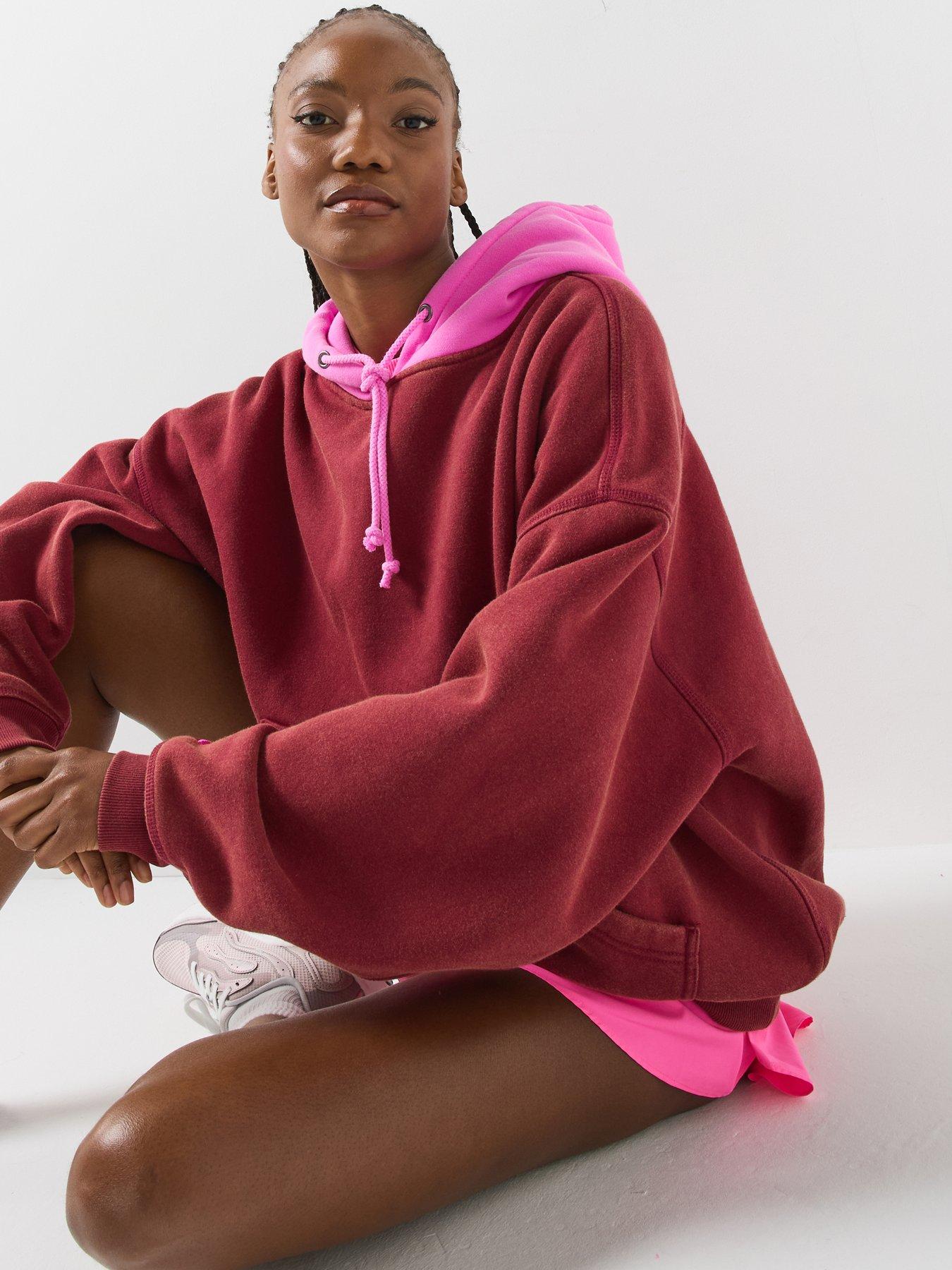 FP Movement Womens Training Final Call Colorblock Hoody - Red