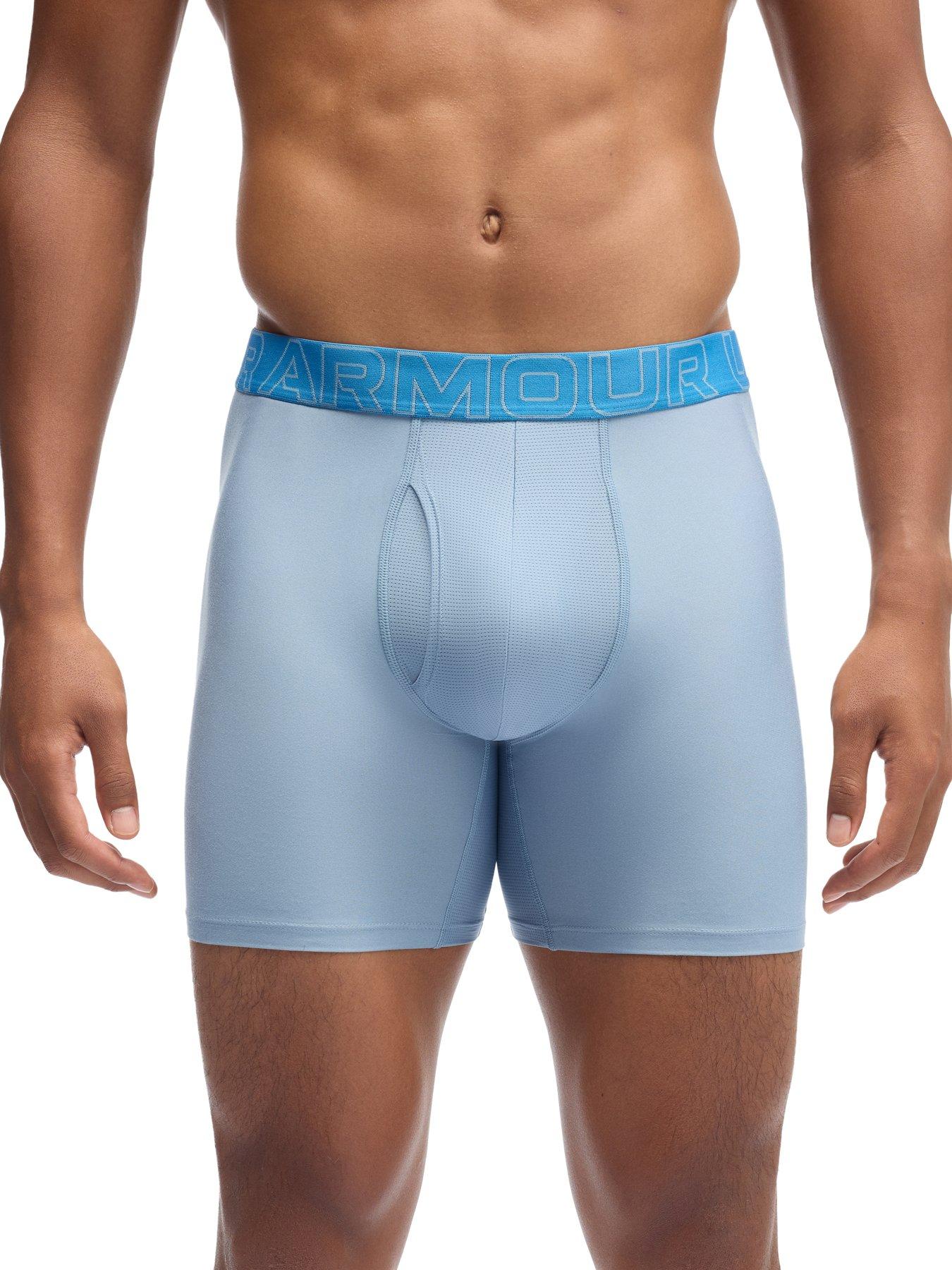 Image 2 of 5 of UNDER ARMOUR Men's Performance Boxer Briefs 3 Pack 6-Inch Underwear Set - Blue