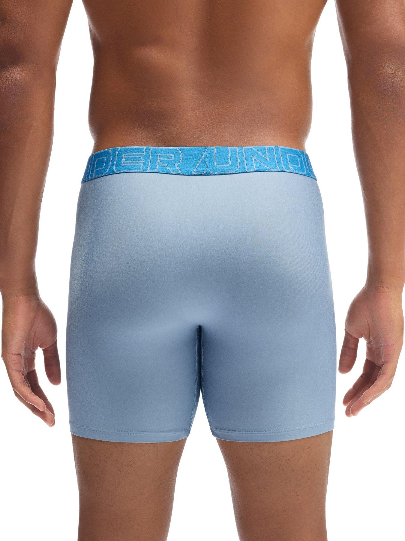 Image 5 of 5 of UNDER ARMOUR Men's Performance Boxer Briefs 3 Pack 6-Inch Underwear Set - Blue
