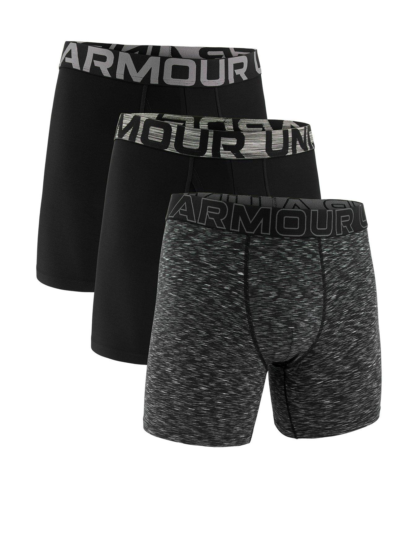 Image 1 of 3 of UNDER ARMOUR Mens Performance Tech - Graphic 6-Inch 3-Pack of Boxers - Black