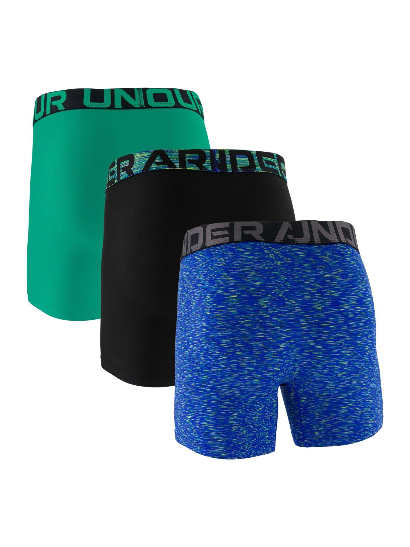 Image 2 of 3 of UNDER ARMOUR Mens Performance Tech - Graphic 6-Inch 3-Pack of Boxers - Blue-Print/Green/Black