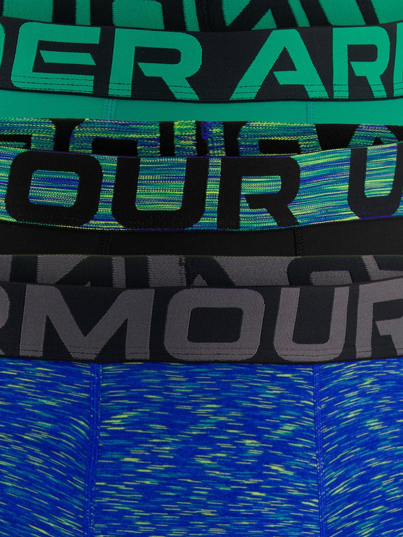 Image 3 of 3 of UNDER ARMOUR Mens Performance Tech - Graphic 6-Inch 3-Pack of Boxers - Blue-Print/Green/Black