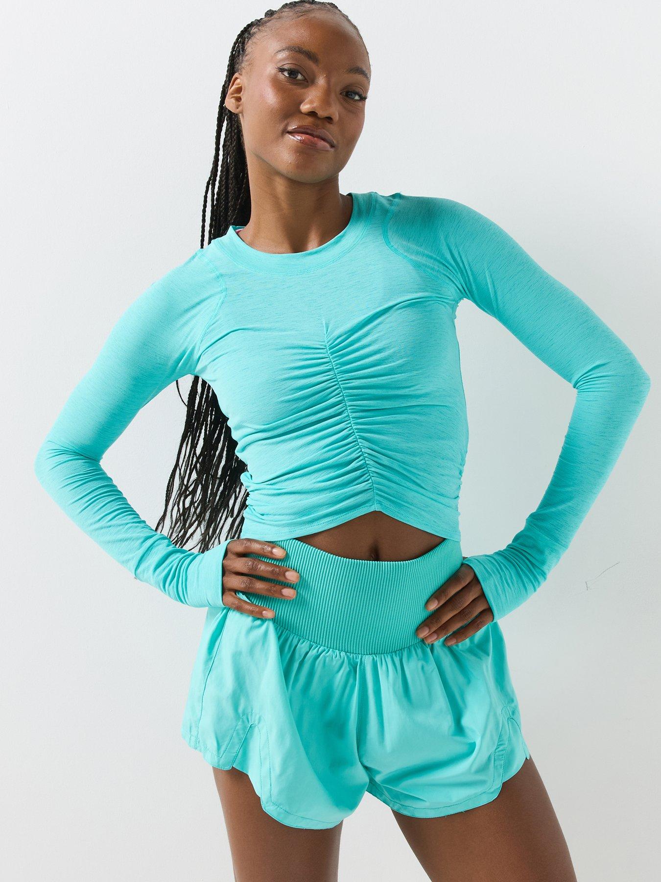 FP Movement Womens Training Tempo Ruched Long Sleeve - Blue