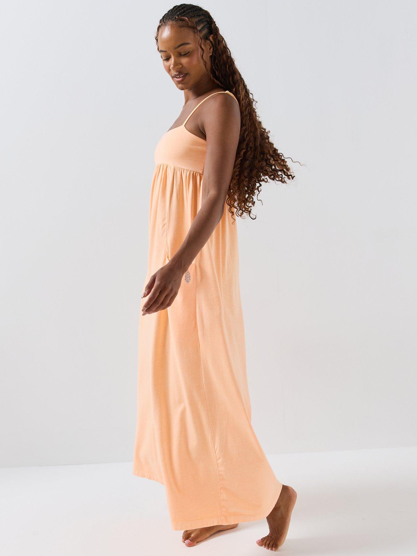 Image 3 of 6 of FP Movement Womens Strappy Square Neck Stretch Jumpsuit - Orange