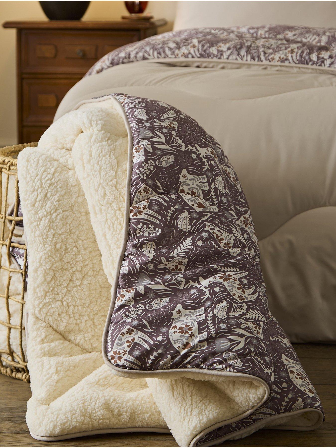Night Lark Woodland Creatures 9 Tog Cosy Throw - Mocha