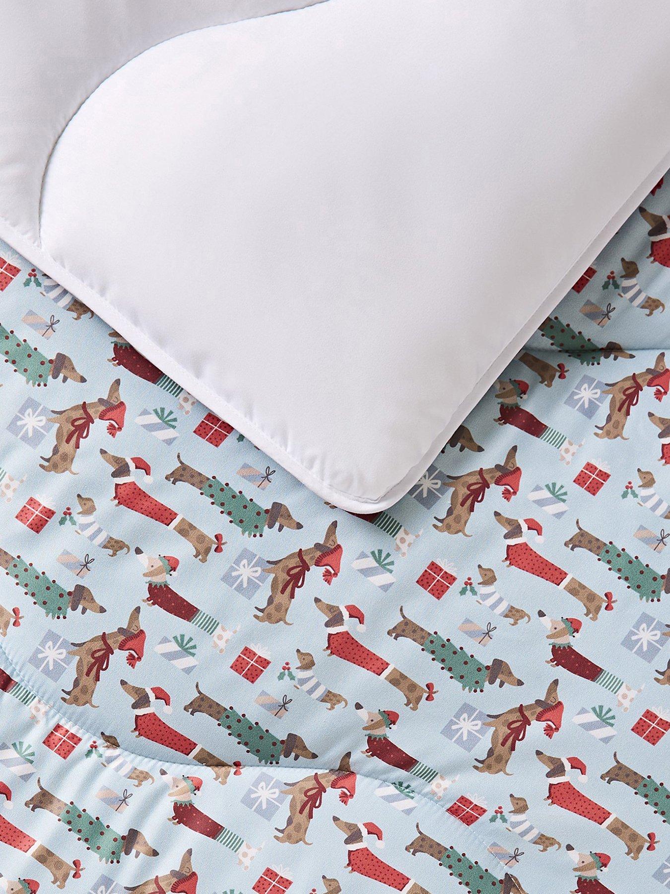 Image 2 of 6 of Night Lark Festive Dogs 10.5 Tog Coverless Duvet &amp; Pillowcase Set