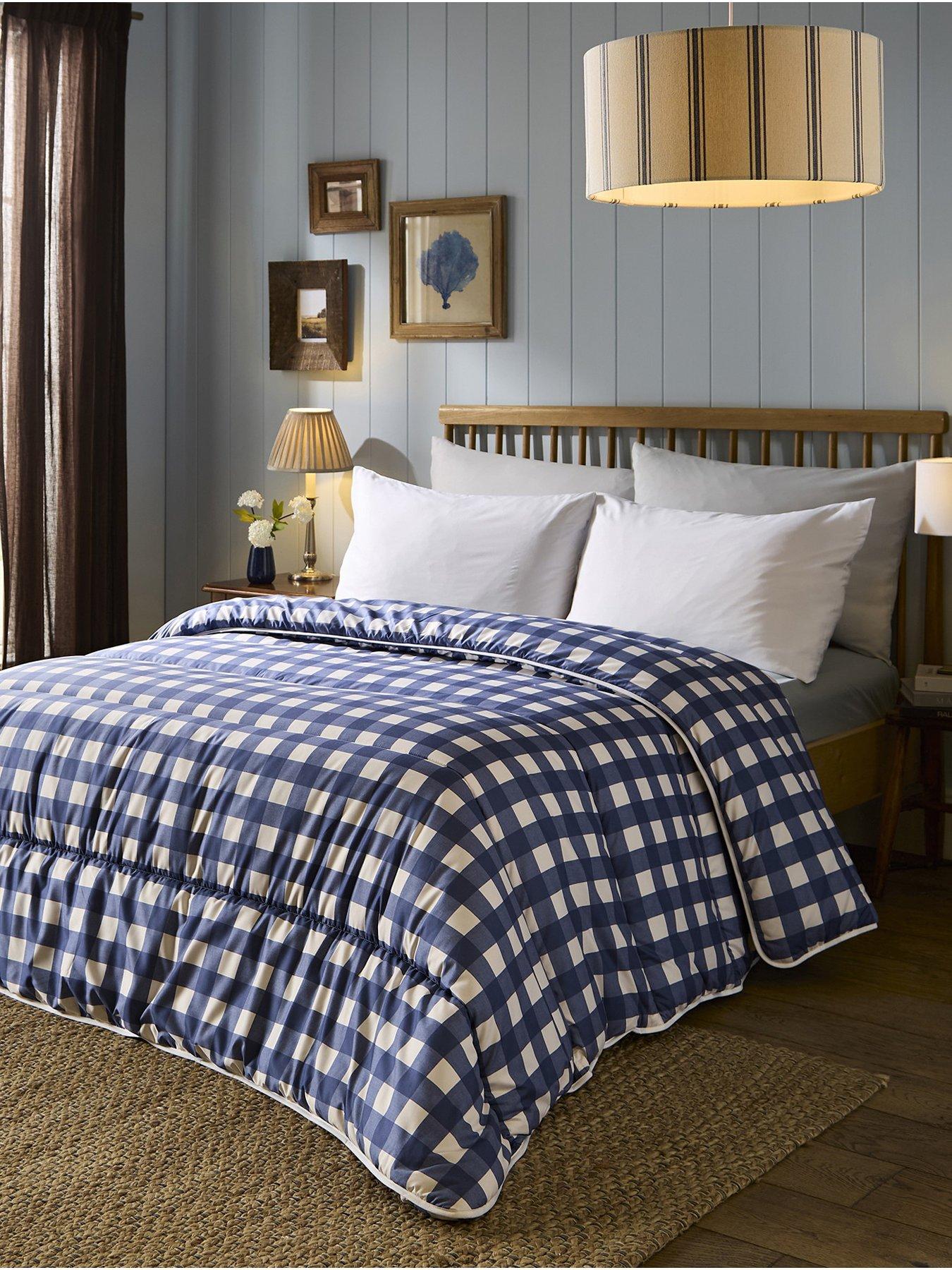 Night Lark 10.5 Tog Indigo Gingham Coverless Duvet