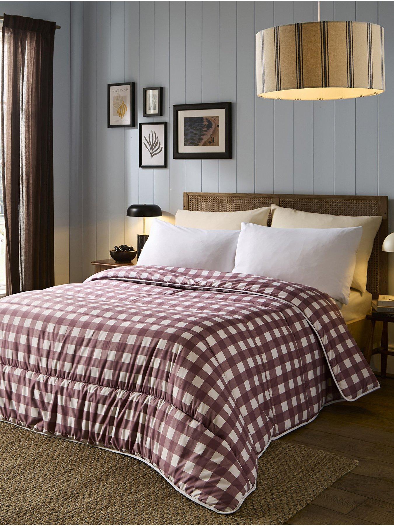 Image 1 of 6 of Night Lark 10.5 Tog Mocha Gingham Coverless Duvet