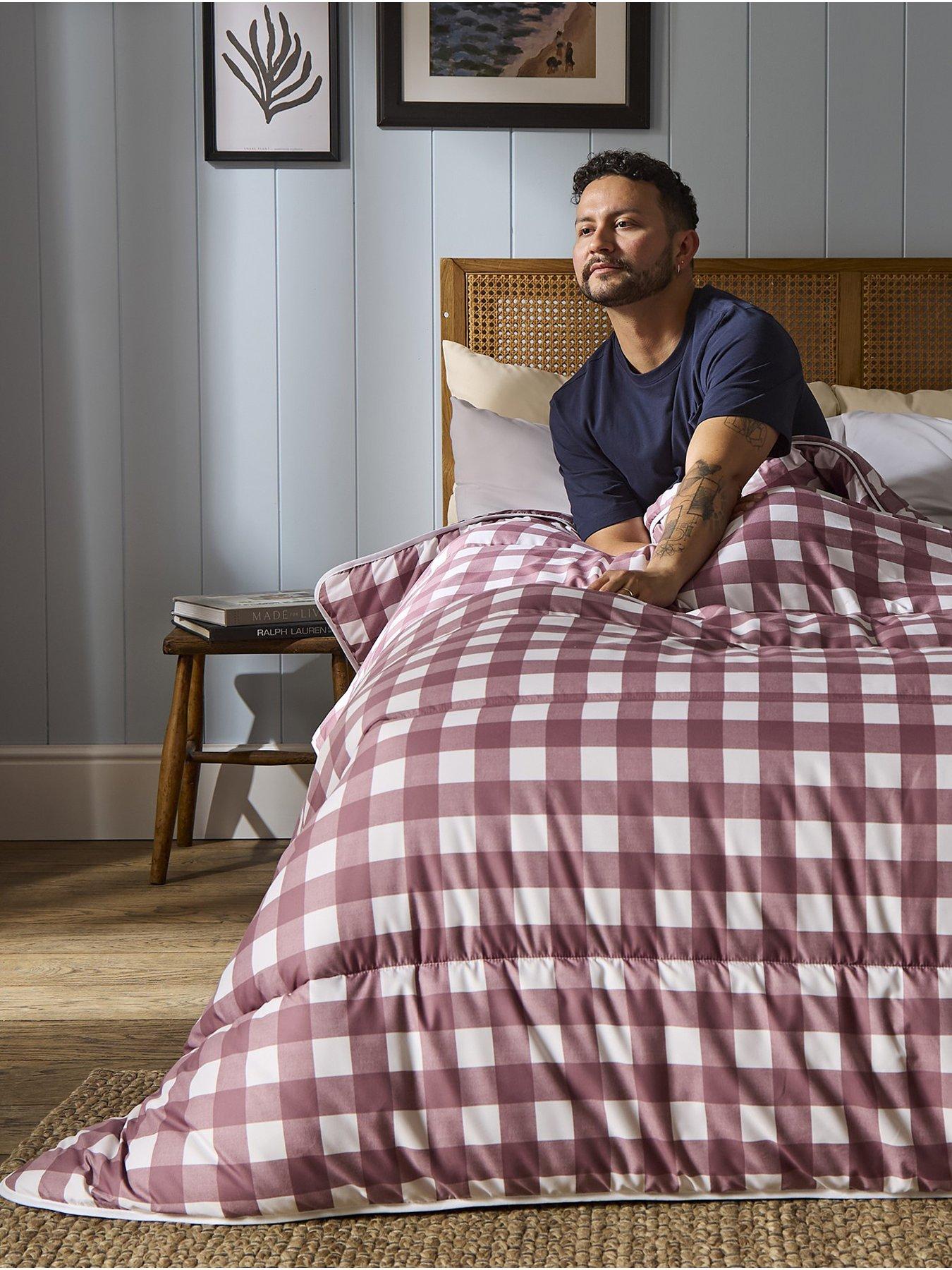 Image 3 of 6 of Night Lark 10.5 Tog Mocha Gingham Coverless Duvet