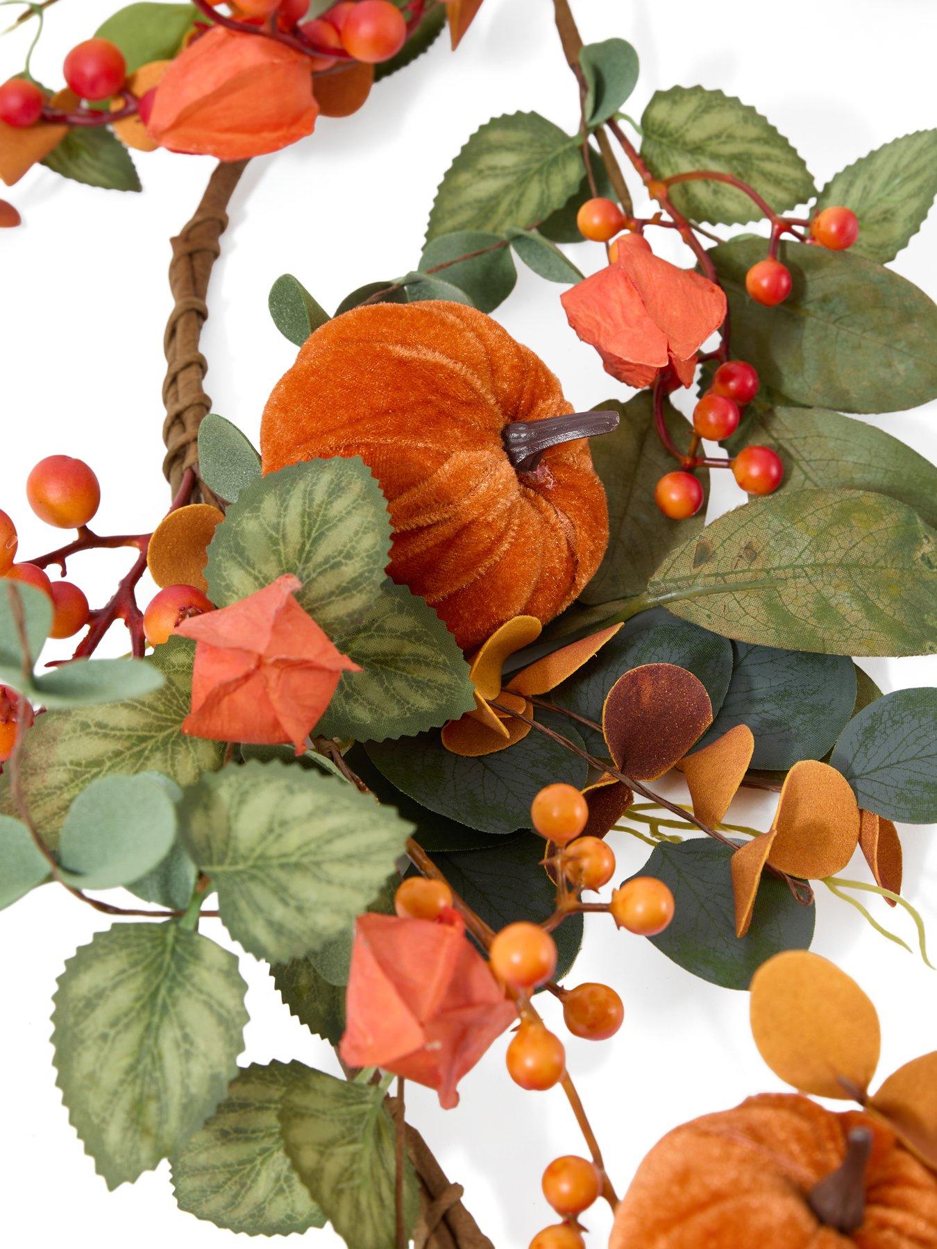 Image 3 of 7 of Scottish Everlastings Orange Pumpkin Garland - 180cm