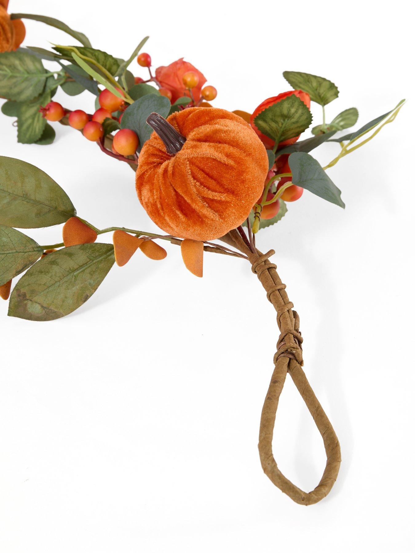 Image 6 of 7 of Scottish Everlastings Orange Pumpkin Garland - 180cm