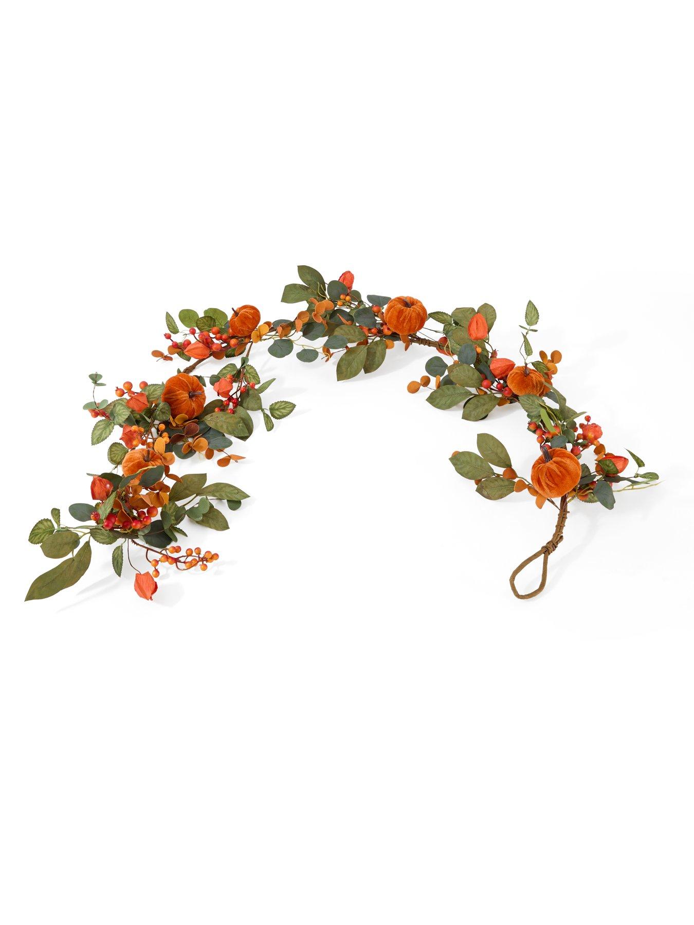 Image 7 of 7 of Scottish Everlastings Orange Pumpkin Garland - 180cm