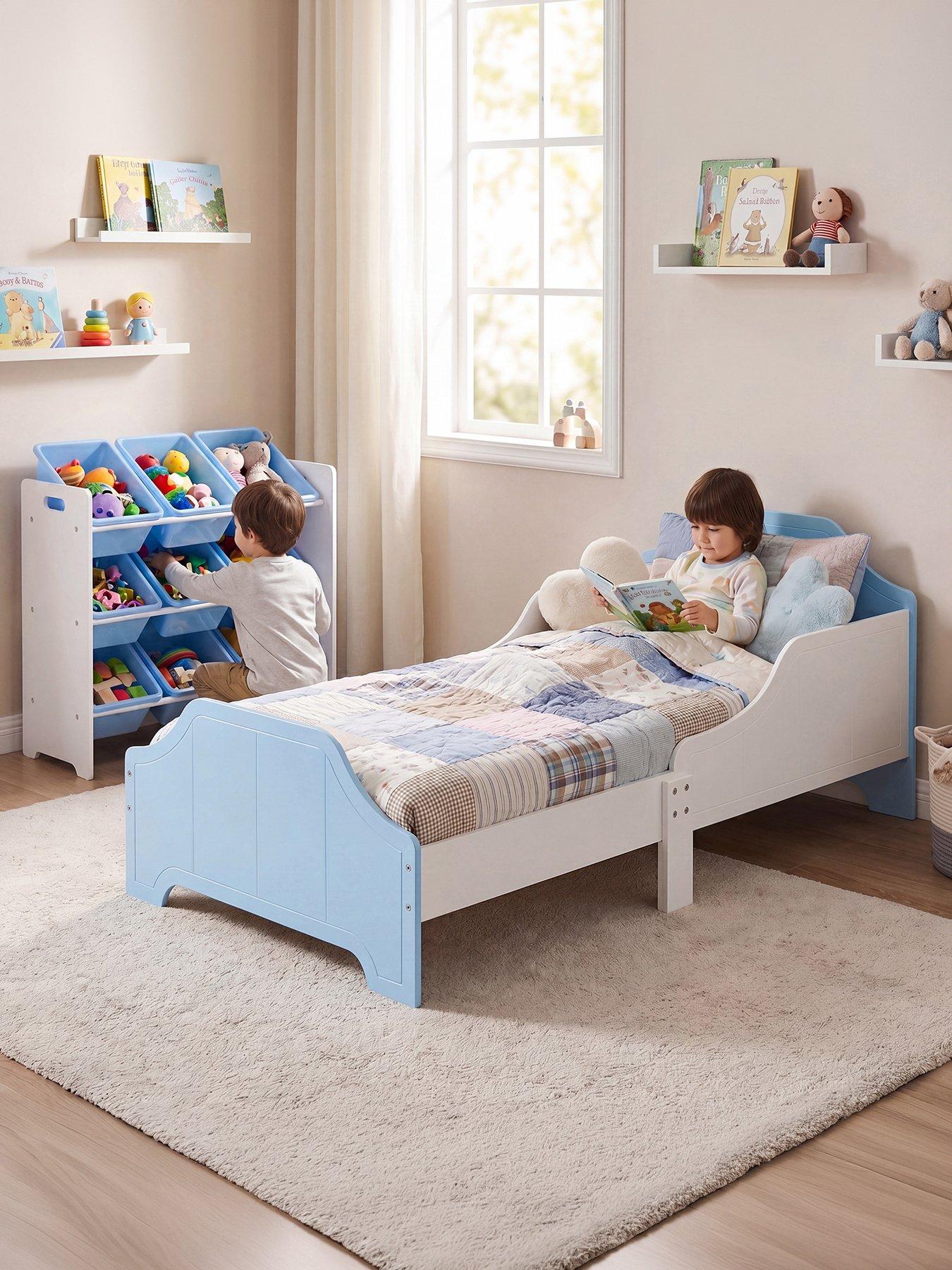 Image 1 of 7 of Liberty House Two Tone bed and 9 bin storage set - white/blue
