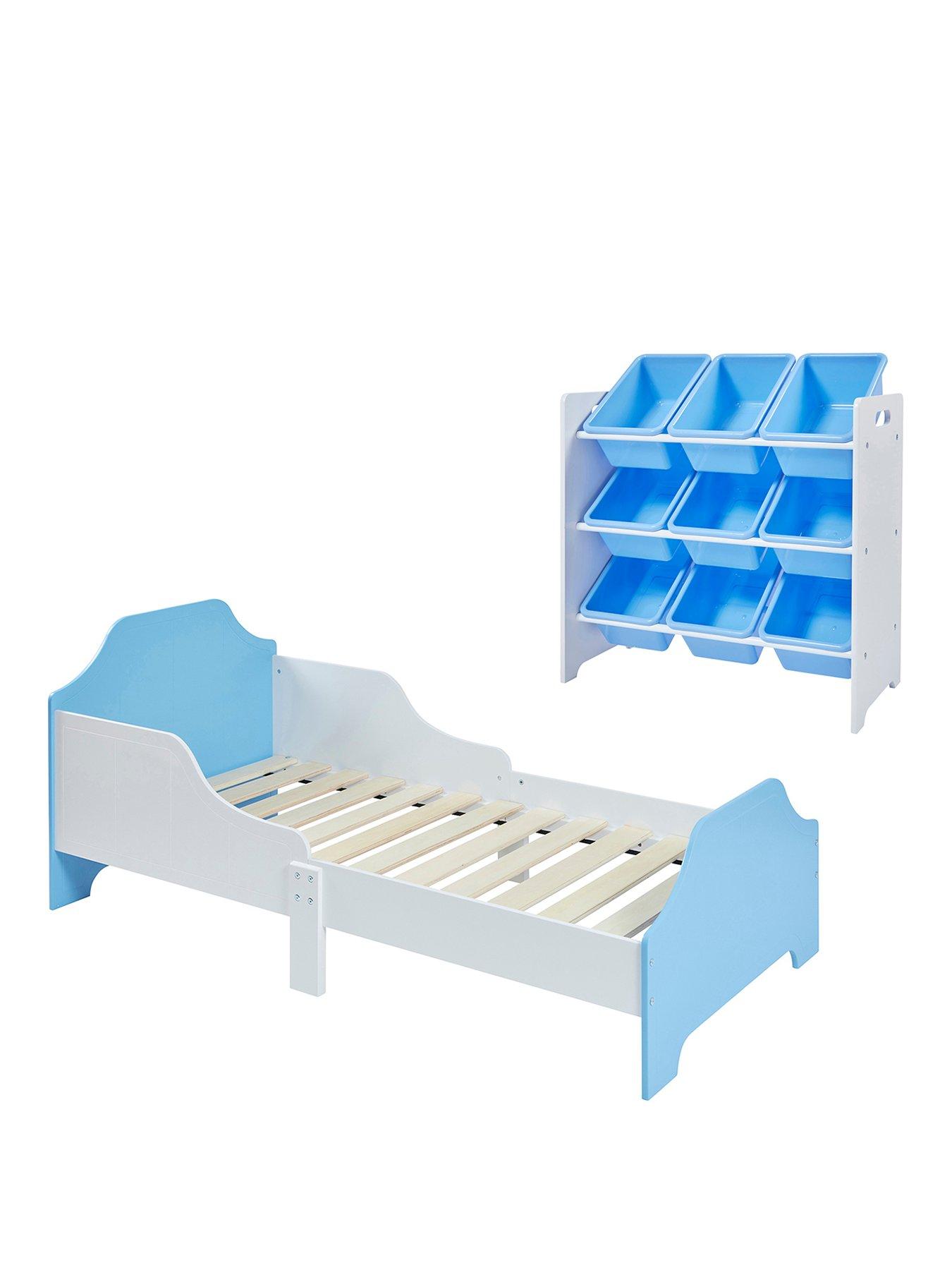 Image 2 of 7 of Liberty House Two Tone bed and 9 bin storage set - white/blue