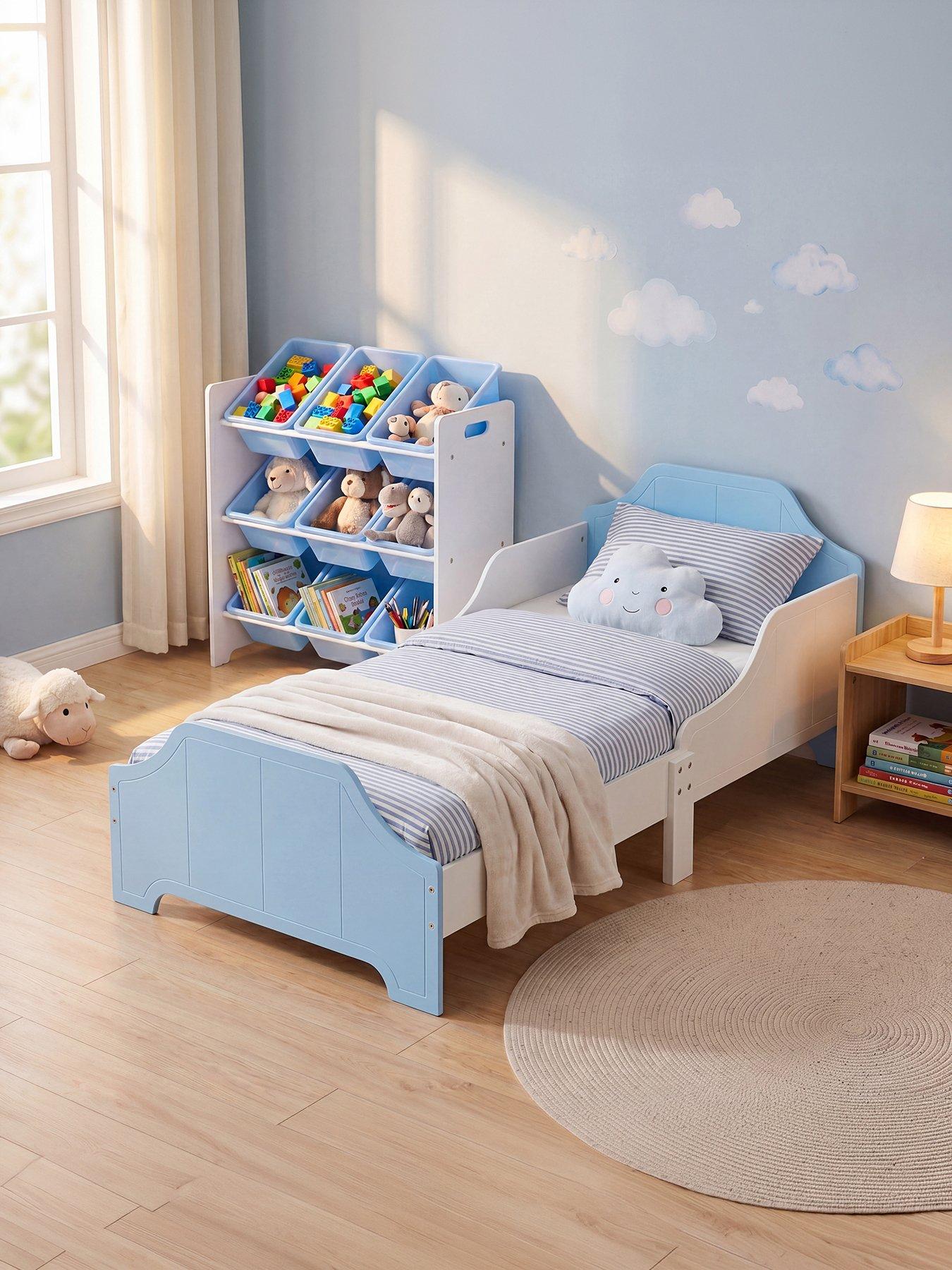 Image 3 of 7 of Liberty House Two Tone bed and 9 bin storage set - white/blue
