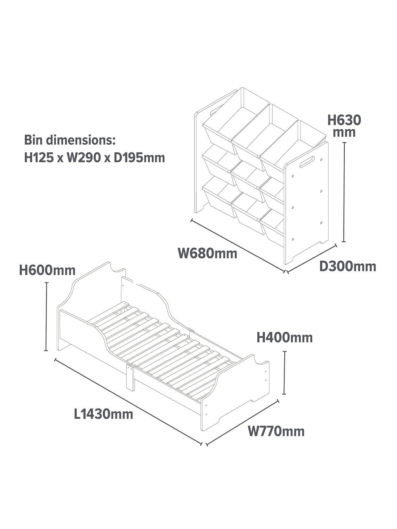Image 7 of 7 of Liberty House Two Tone bed and 9 bin storage set - white/blue