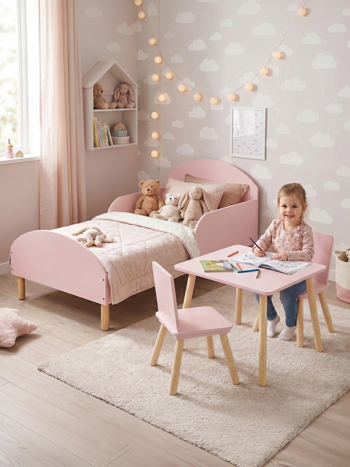 Liberty House Toddler bed and table and two chairs - pink