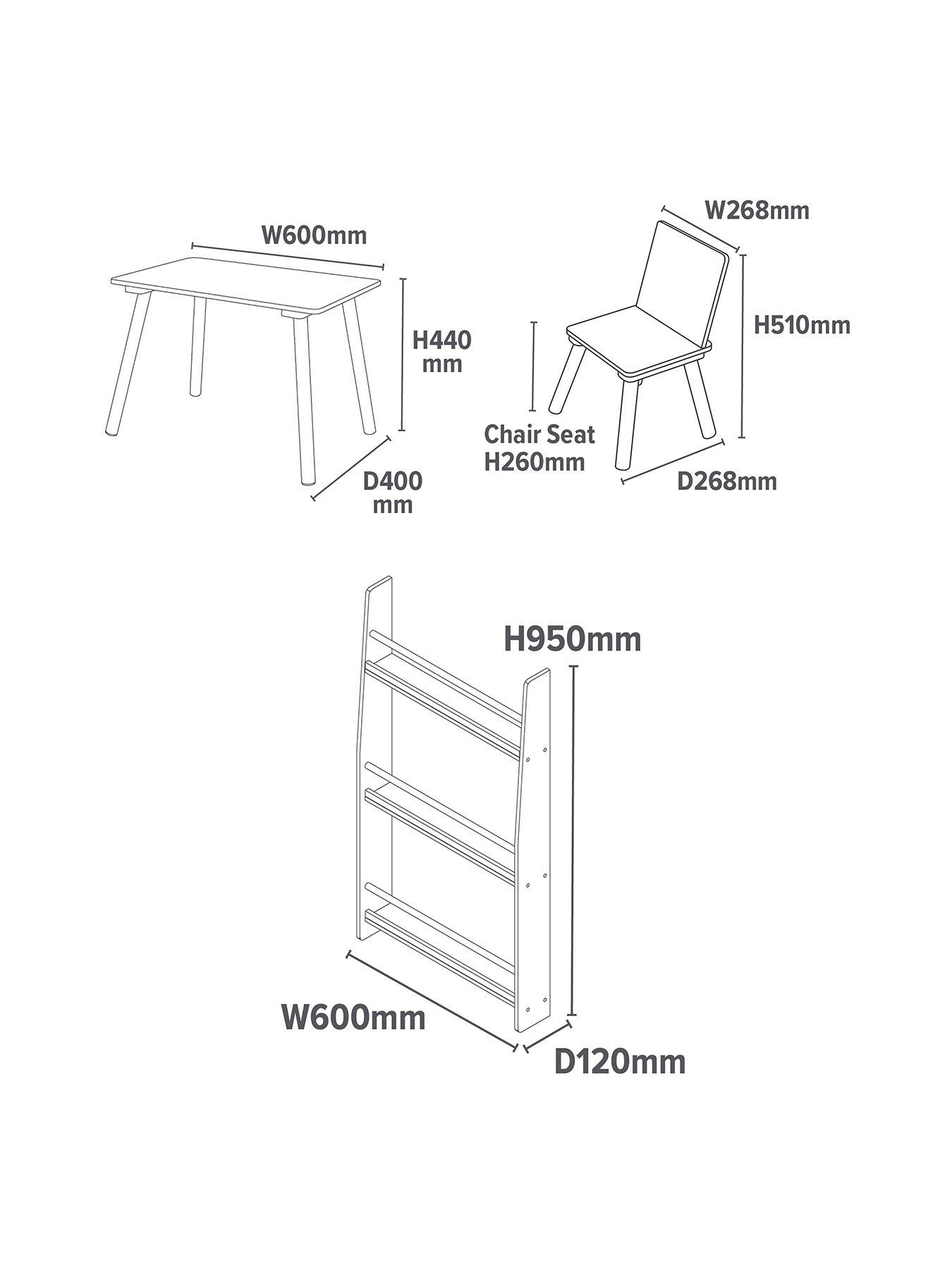 Image 7 of 7 of Liberty House Rainbow Table and Bookshelf set - white/pink