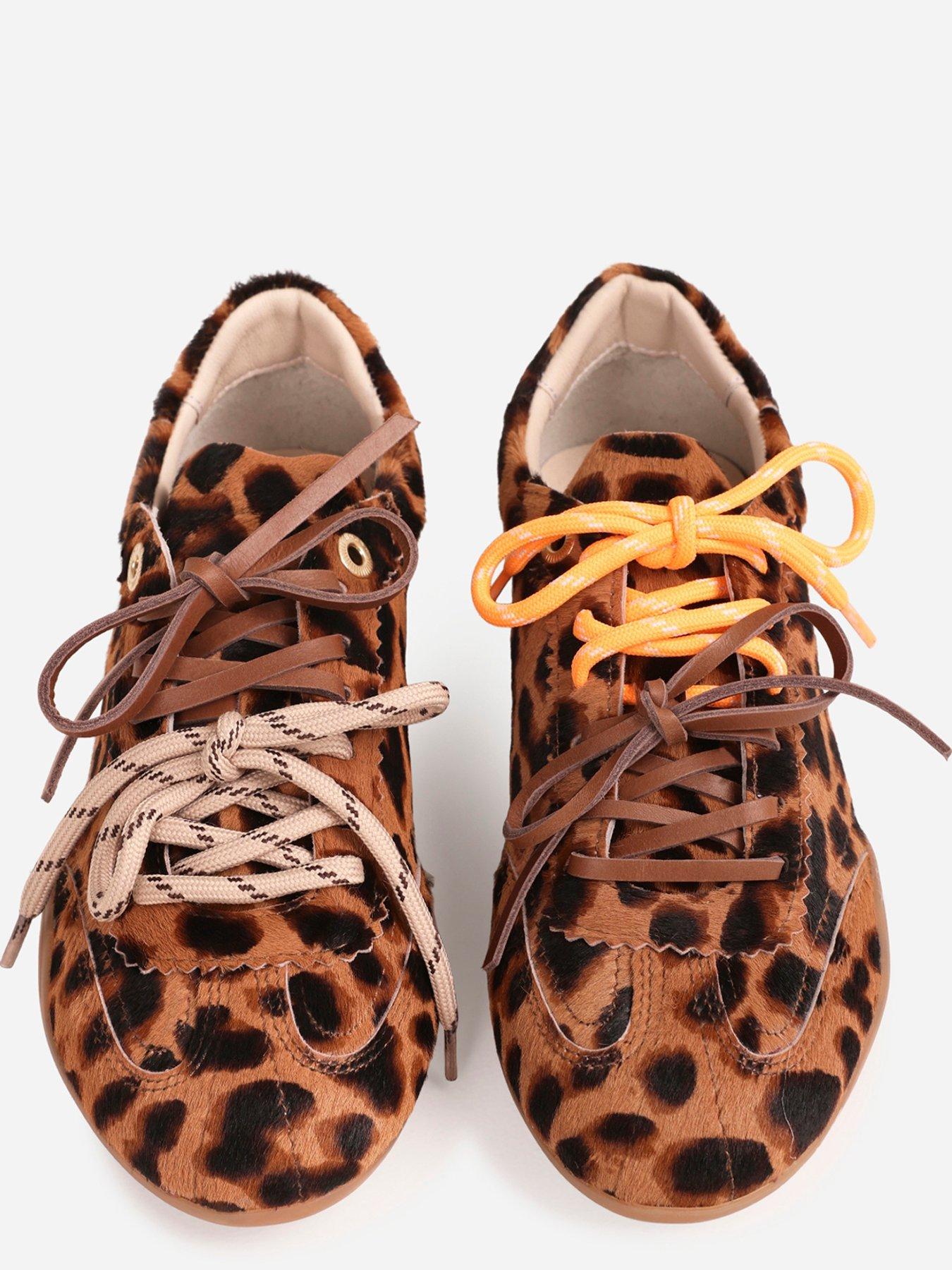 Image 4 of 7 of Bronx Womens Park-err Leopard Print Low Profile Trainers - Multi