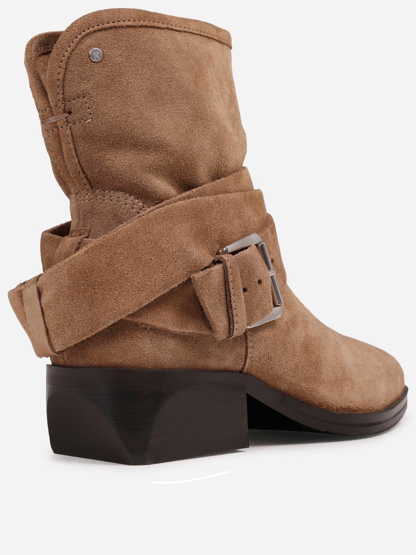 Image 3 of 7 of Bronx Brod-Ey Buckle Detail Ankle Boots - Brown