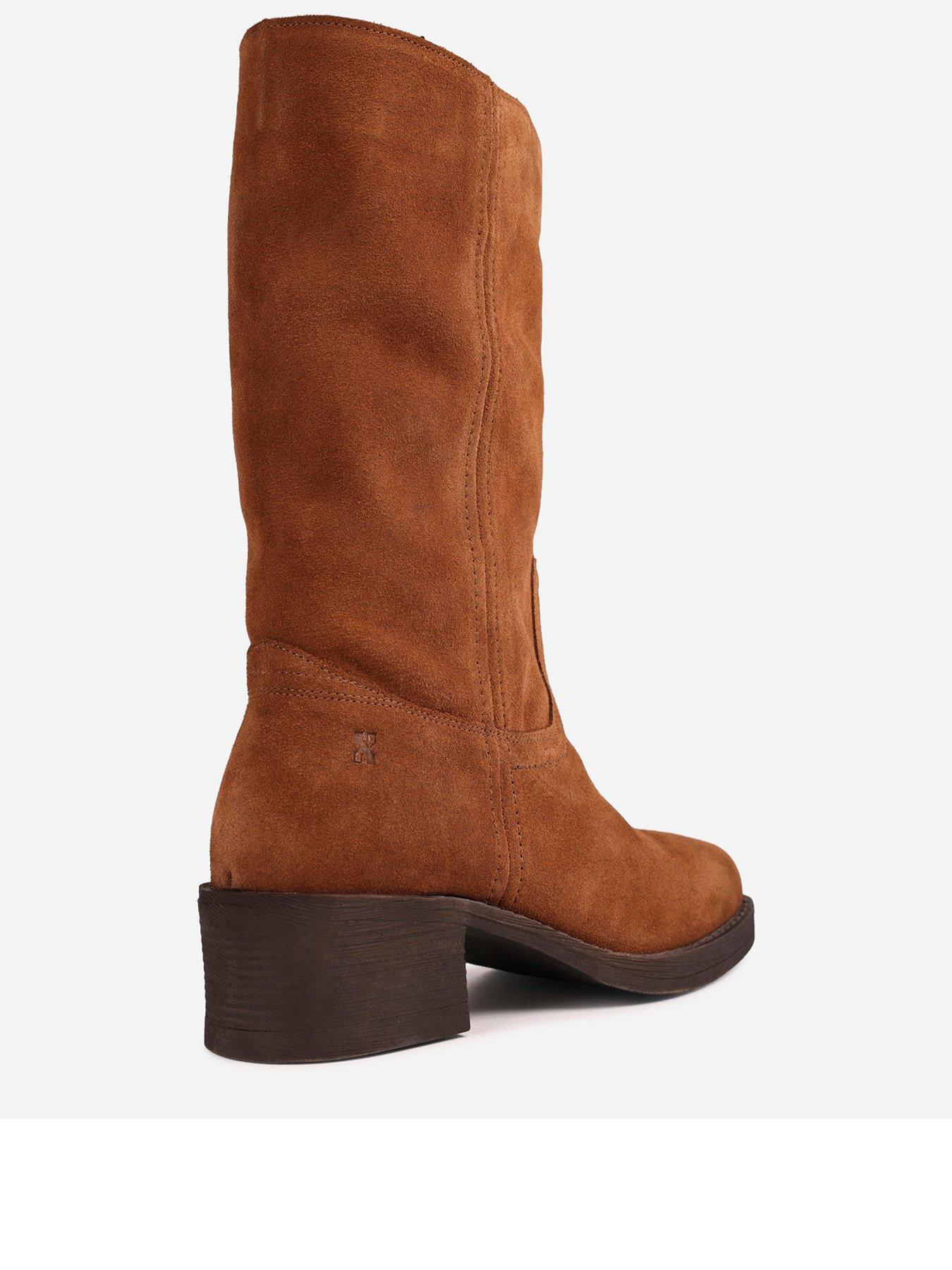 Image 3 of 7 of Bronx Ky-Ley Slouch Suede Ankle Boot - Tan