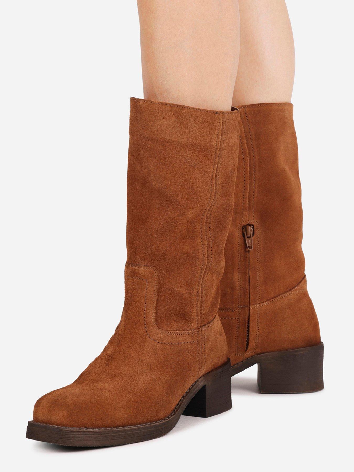 Image 6 of 7 of Bronx Ky-Ley Slouch Suede Ankle Boot - Tan