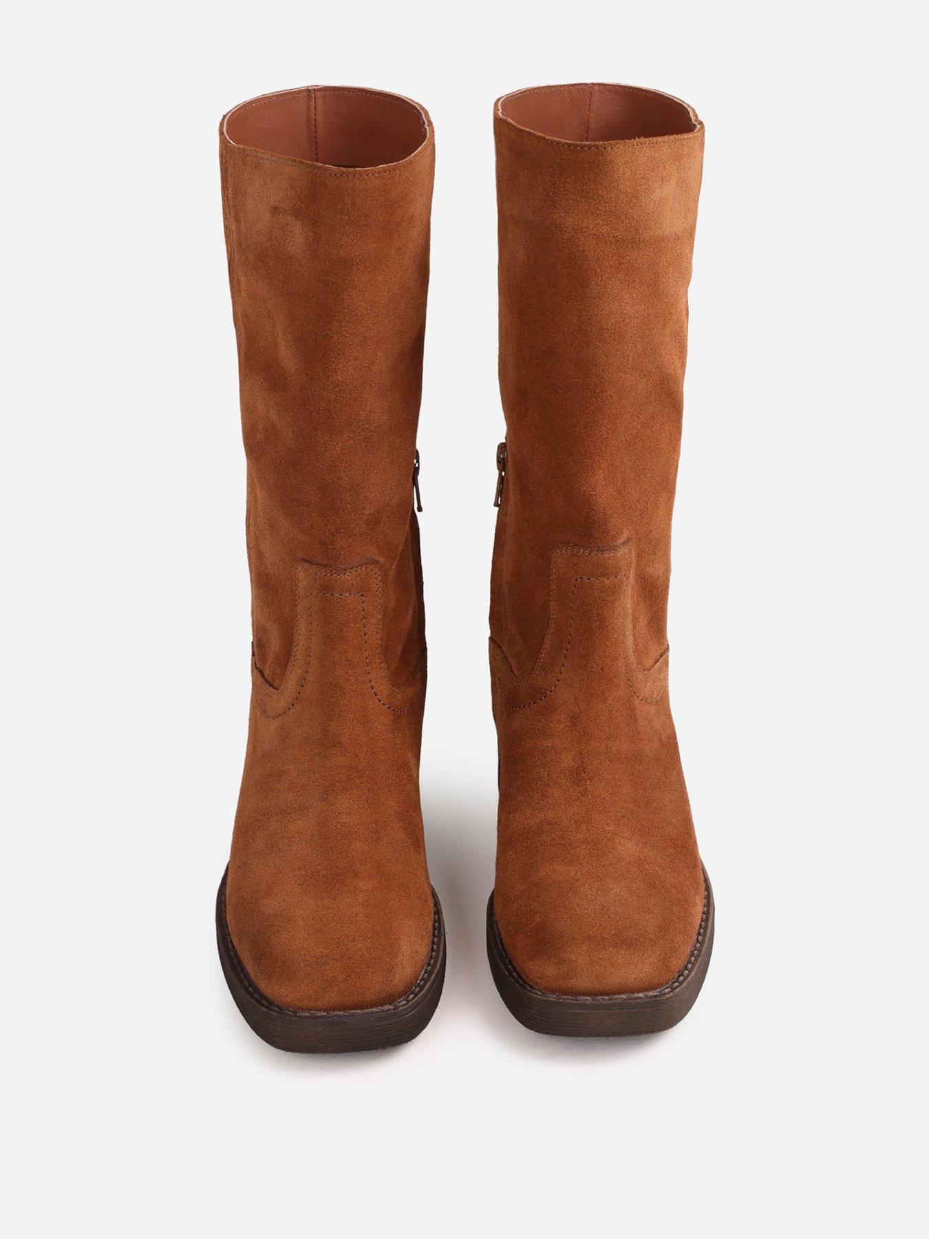 Image 7 of 7 of Bronx Ky-Ley Slouch Suede Ankle Boot - Tan