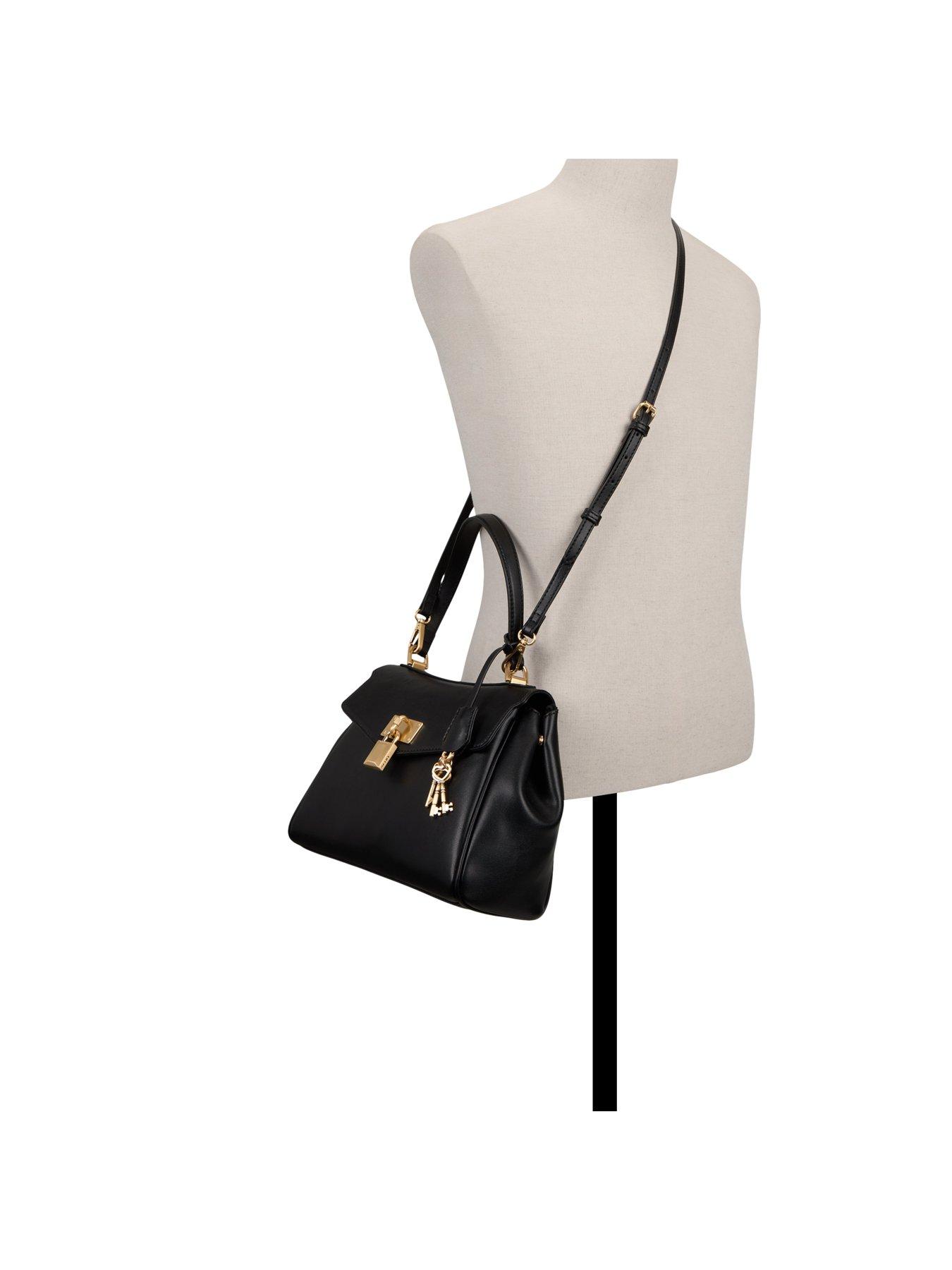 Image 2 of 4 of Aldo Padlock Detail Structured Shoulder Bag - Black