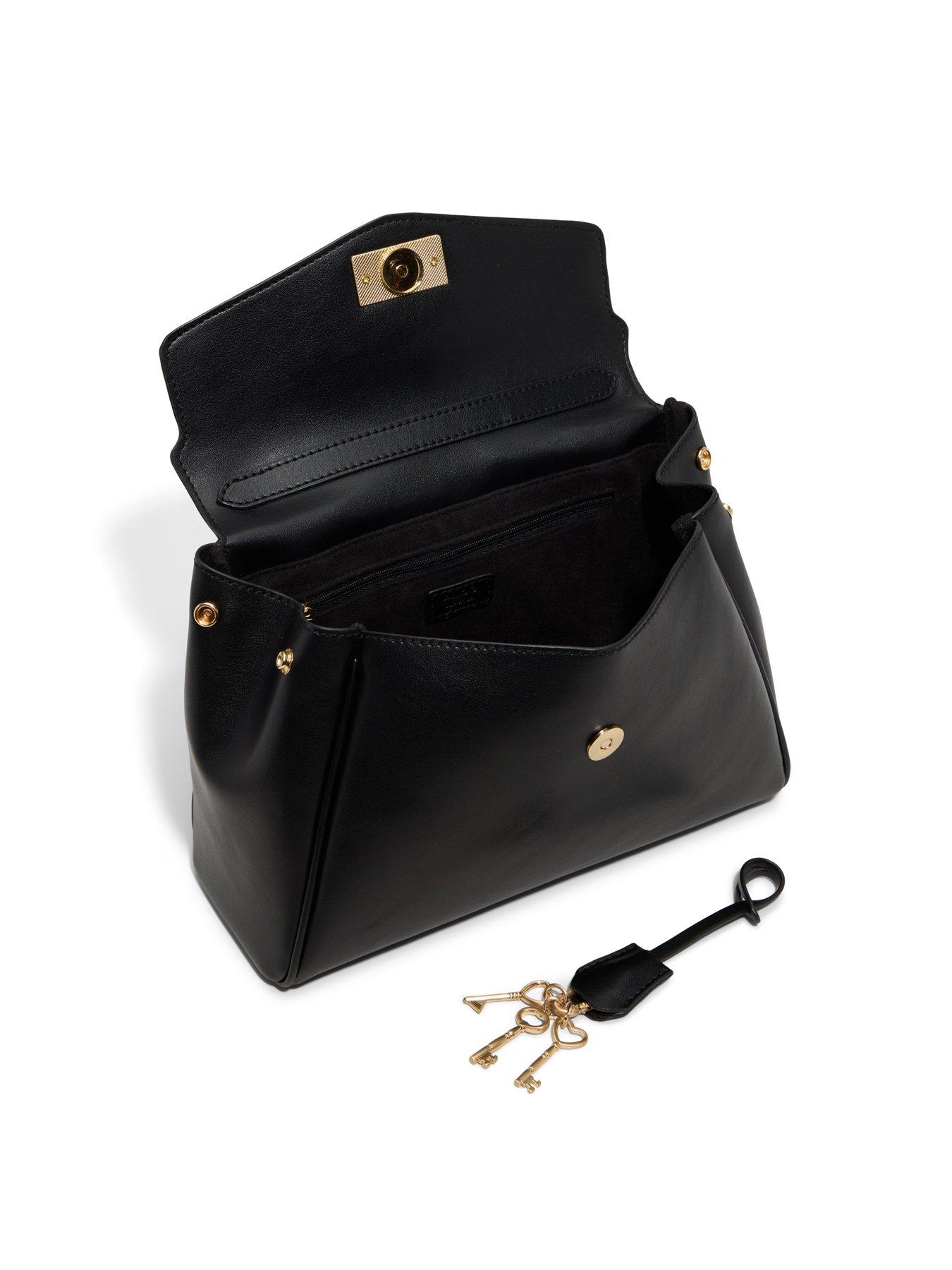Image 3 of 4 of Aldo Padlock Detail Structured Shoulder Bag - Black