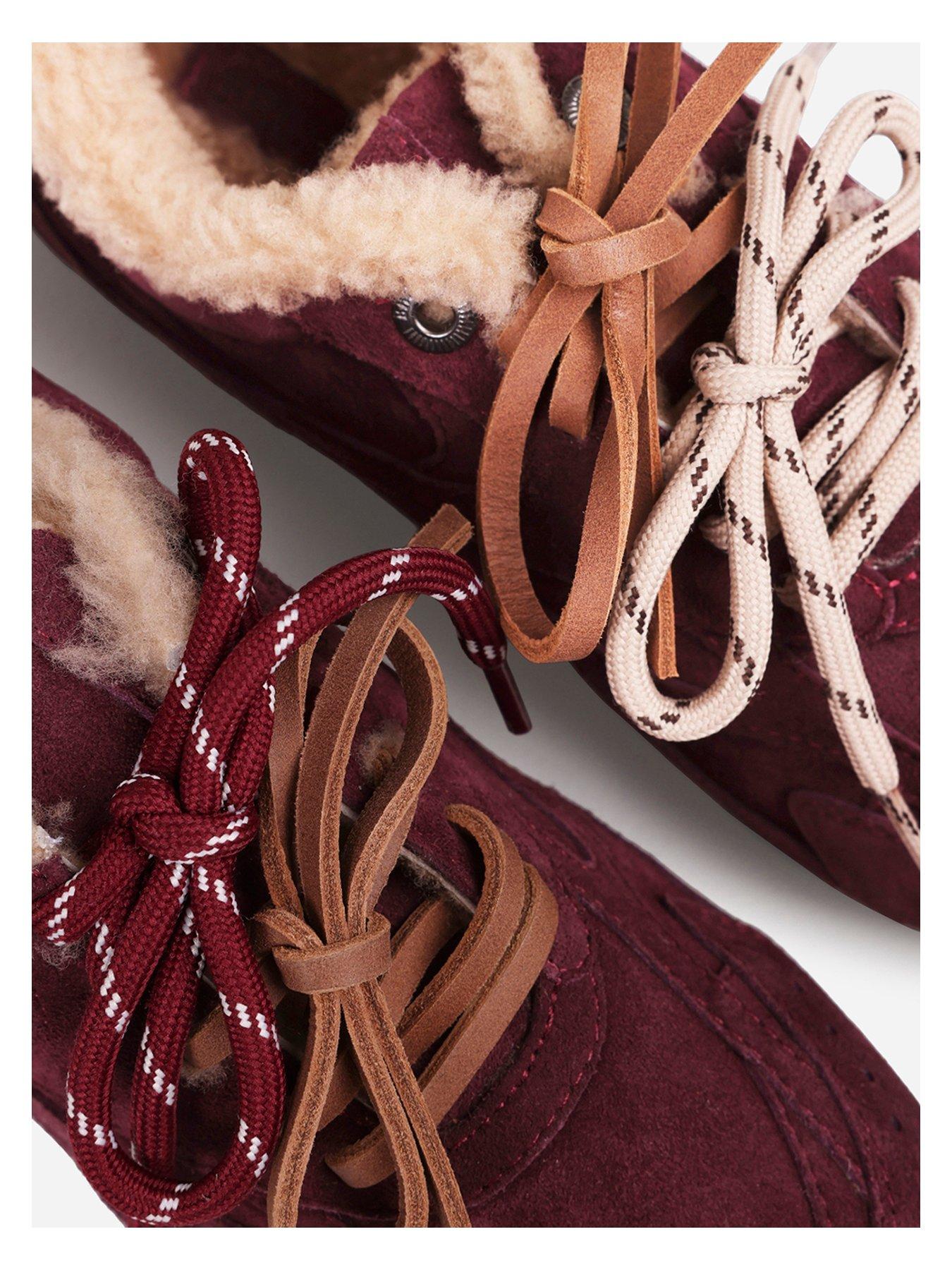 Image 4 of 7 of Bronx Myr-aa Double Laced Fur Lined Trainers - Red