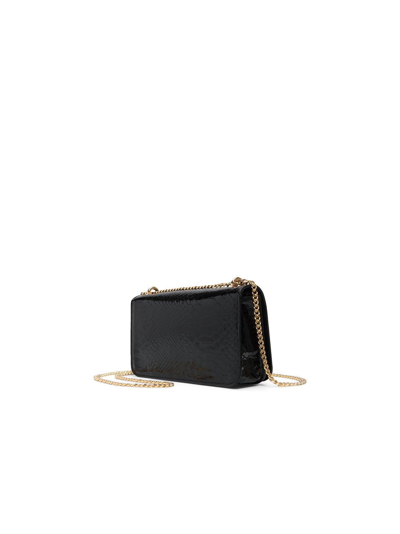 Image 4 of 4 of Aldo Croc-Effect Crossbody Bag with Chain Strap - Black