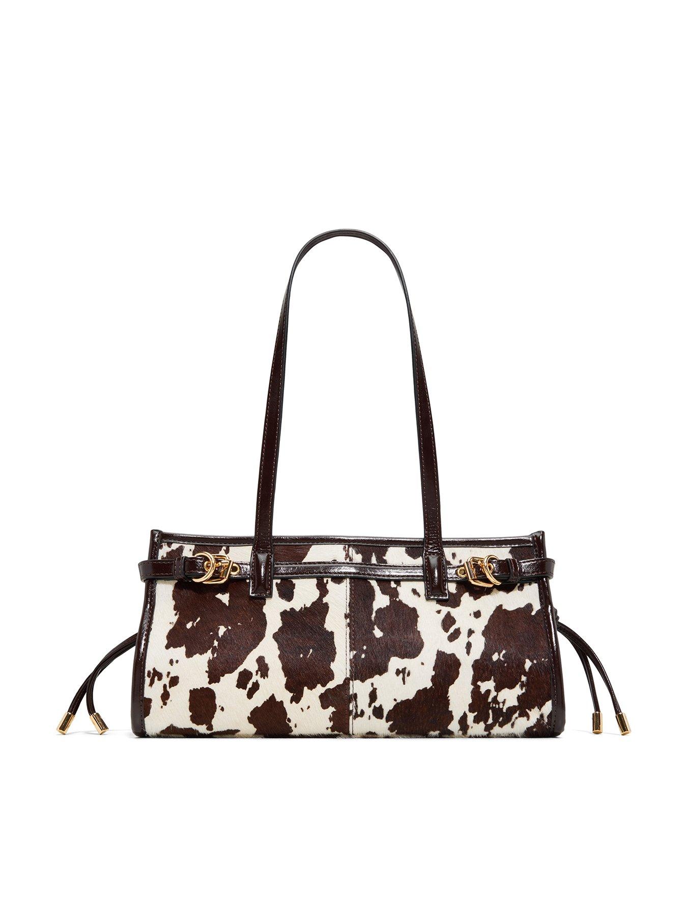 Image 1 of 4 of Aldo Cow Print Shoulder Bag with Long Handles - Multi