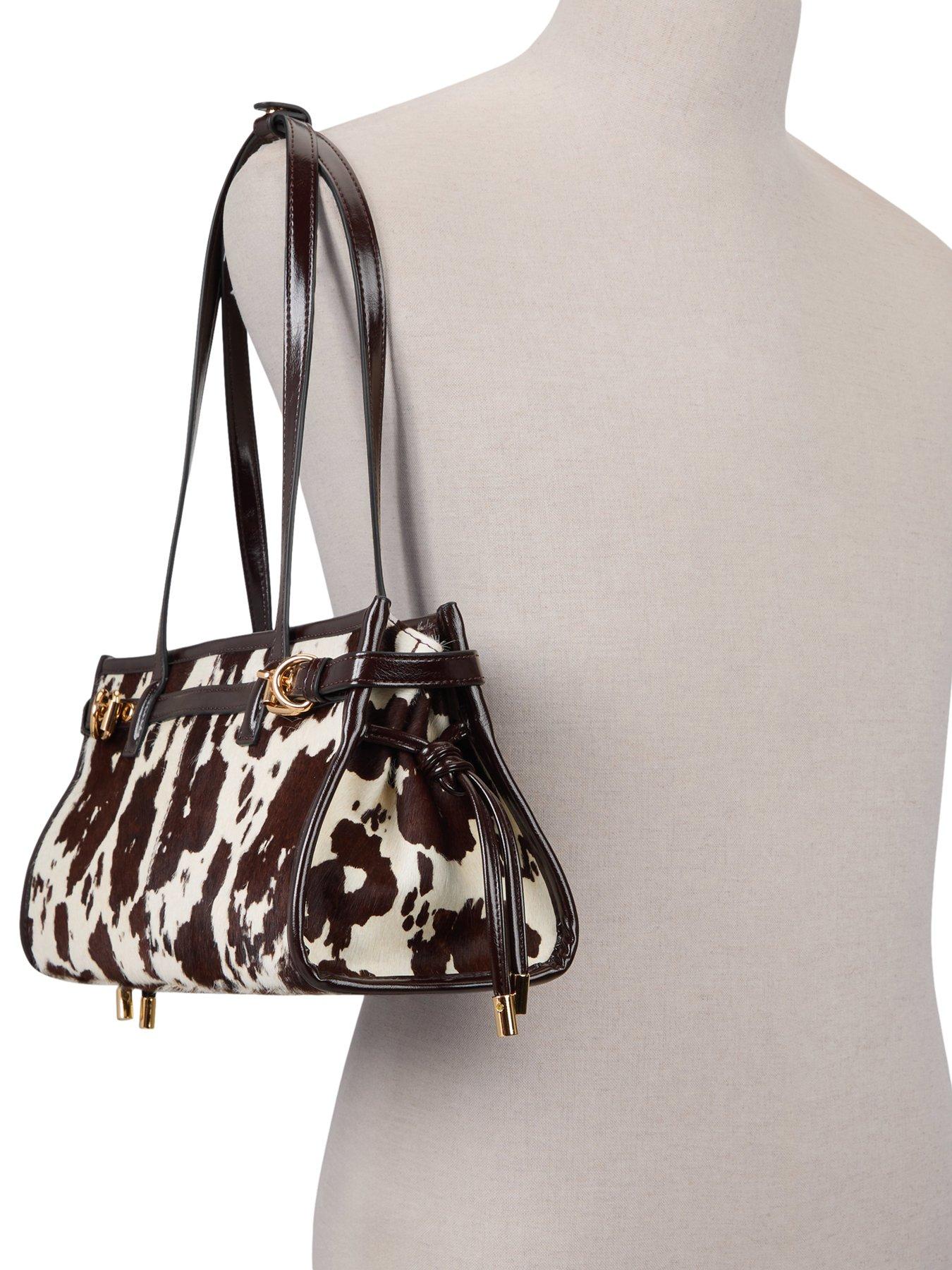 Image 2 of 4 of Aldo Cow Print Shoulder Bag with Long Handles - Multi