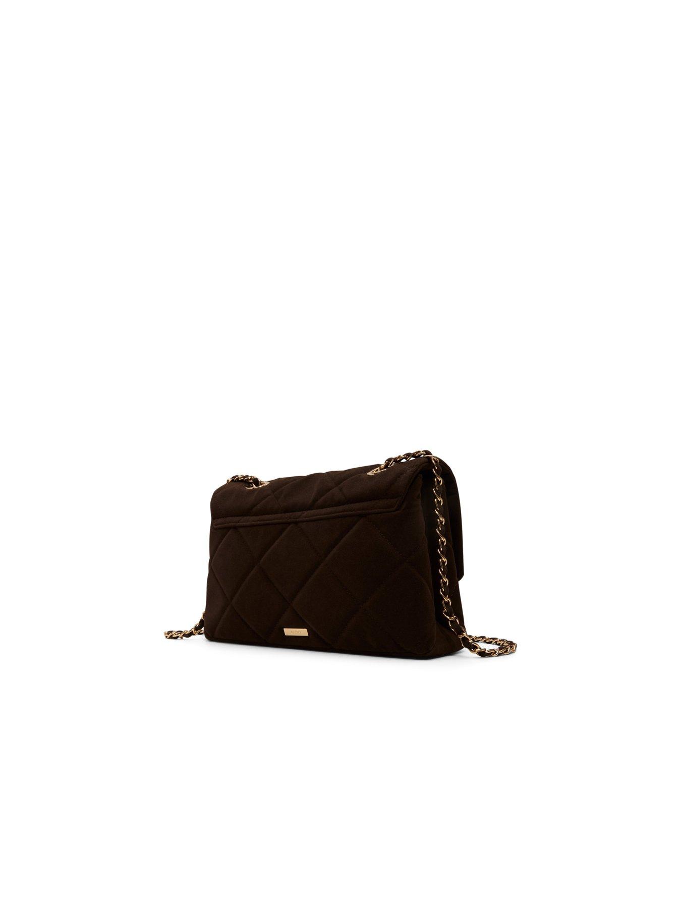 Image 3 of 4 of Aldo Quilted Crossbody Bag with Chain Strap - Brown