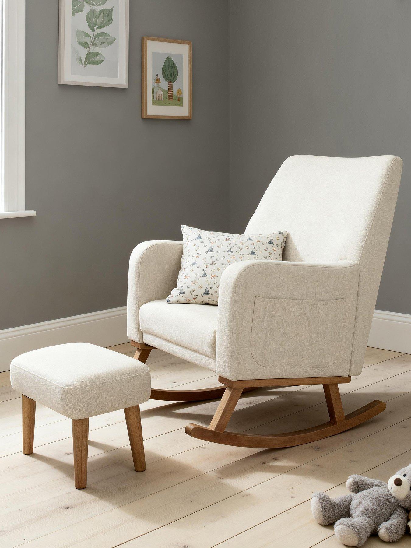 Babymore Callie Nursing Chair with Stool - Ivory