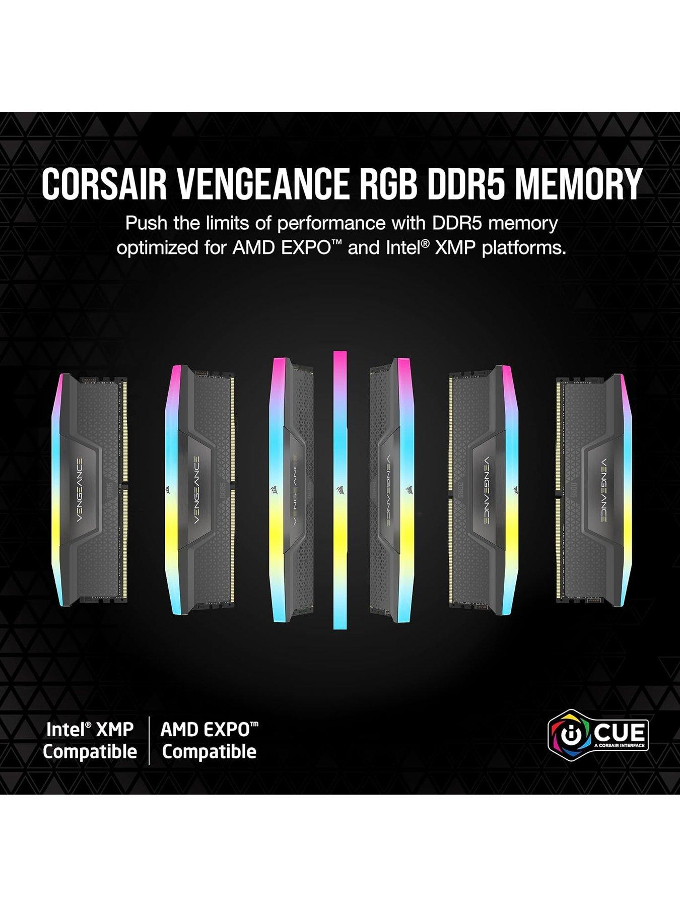 Image 2 of 6 of CORSAIR 64GB Dual Channel Vengeance RGB DDR5 5600MT/s CL36 Memory Kit - Grey