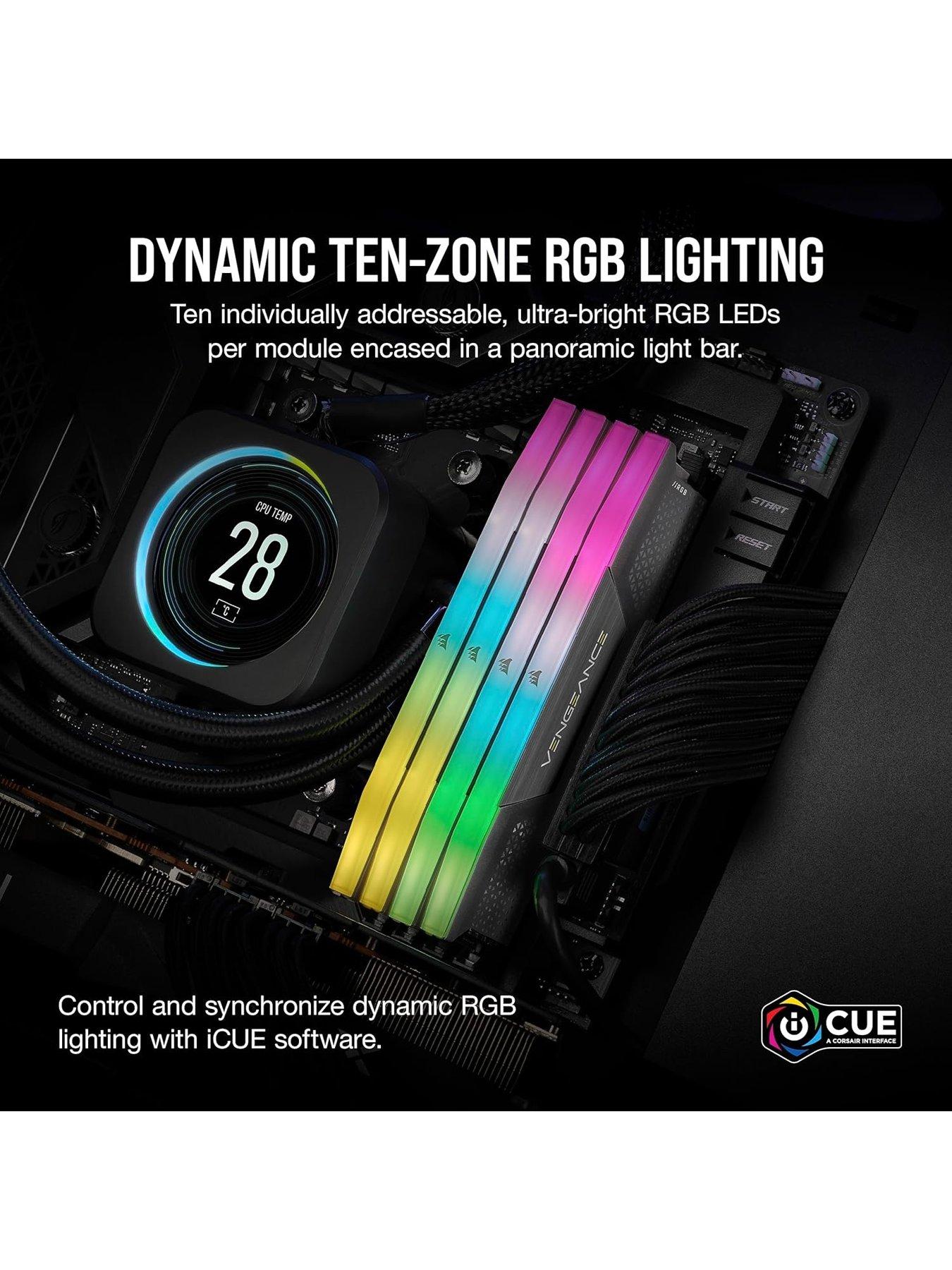 Image 4 of 6 of CORSAIR 64GB Dual Channel Vengeance RGB DDR5 5600MT/s CL36 Memory Kit - Grey