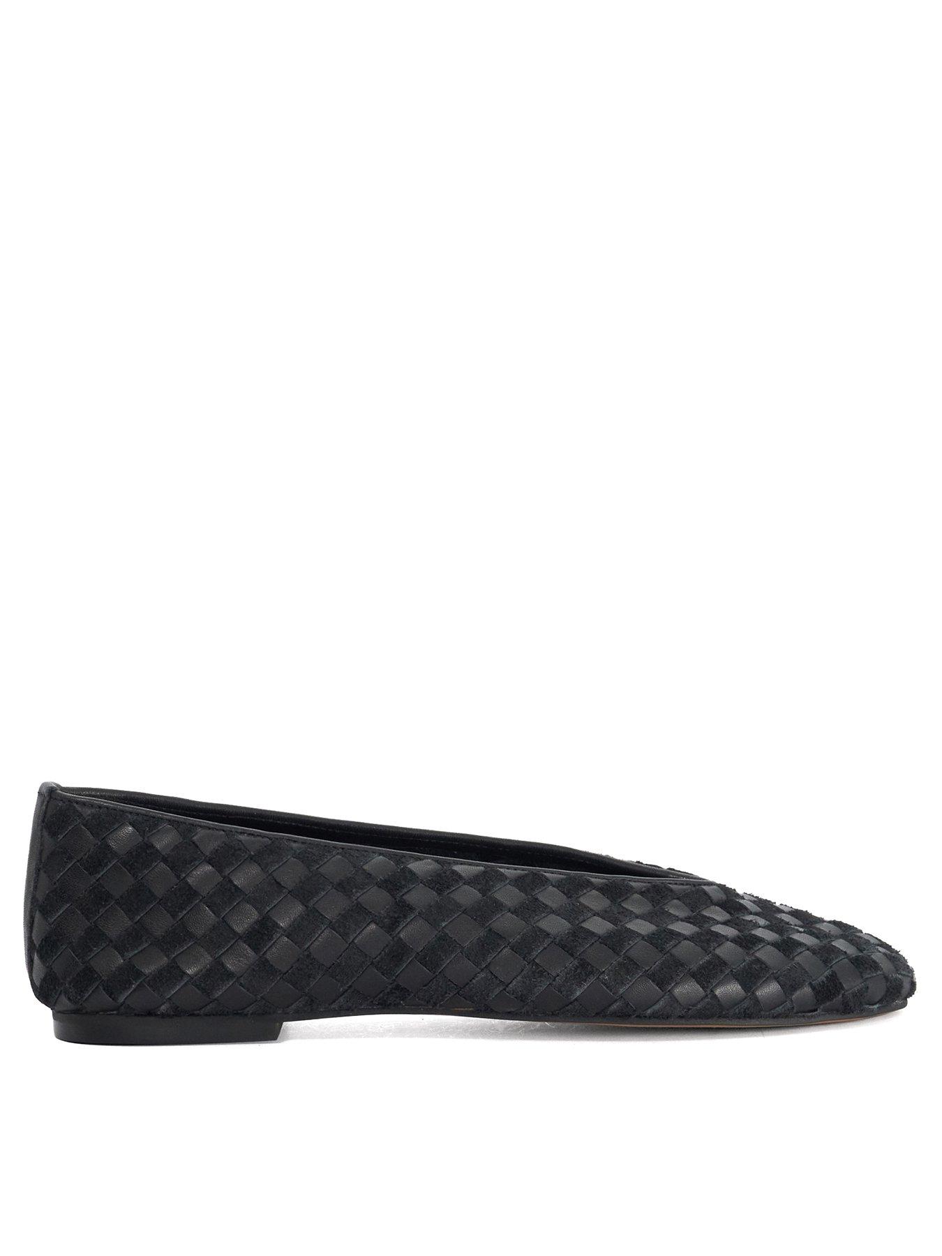 Image 1 of 5 of Dune London Homely Woven Ballet Flats - Black