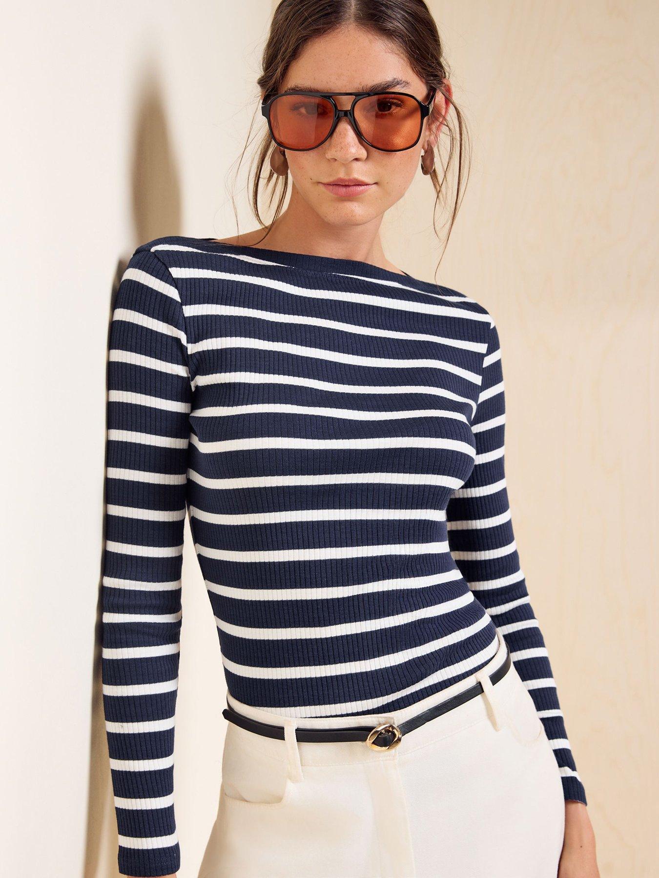 Image 1 of 5 of Friends Like These Stripe Boat Neck Long Sleeve - Multi