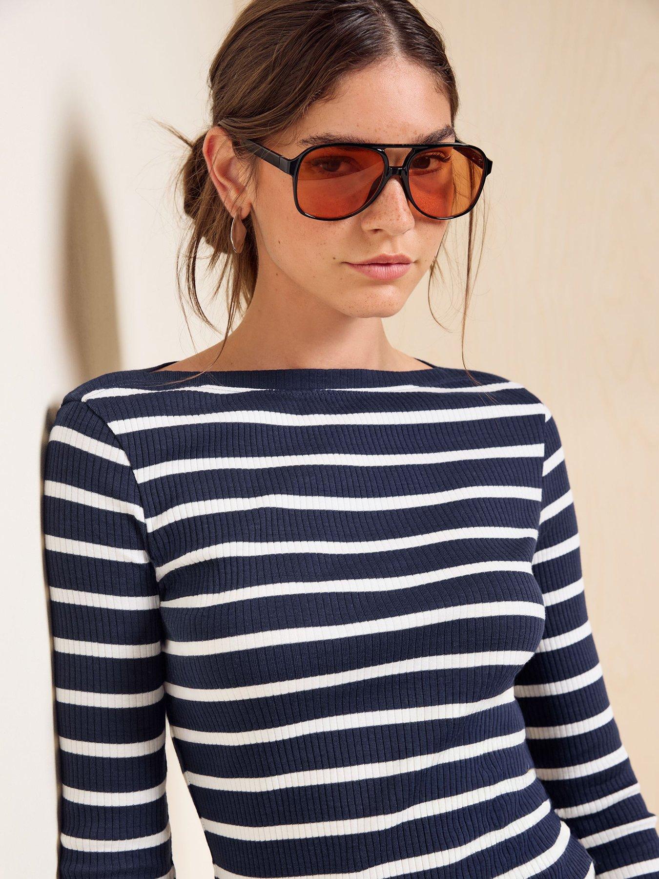 Image 5 of 5 of Friends Like These Stripe Boat Neck Long Sleeve - Multi
