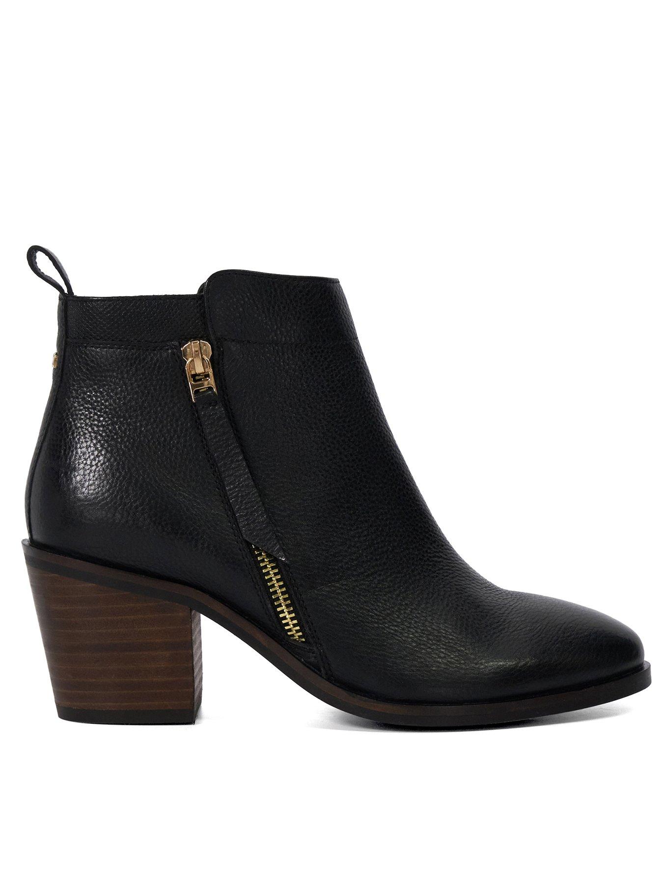 Dune London Paicing Leather Ankle Boots - Black
