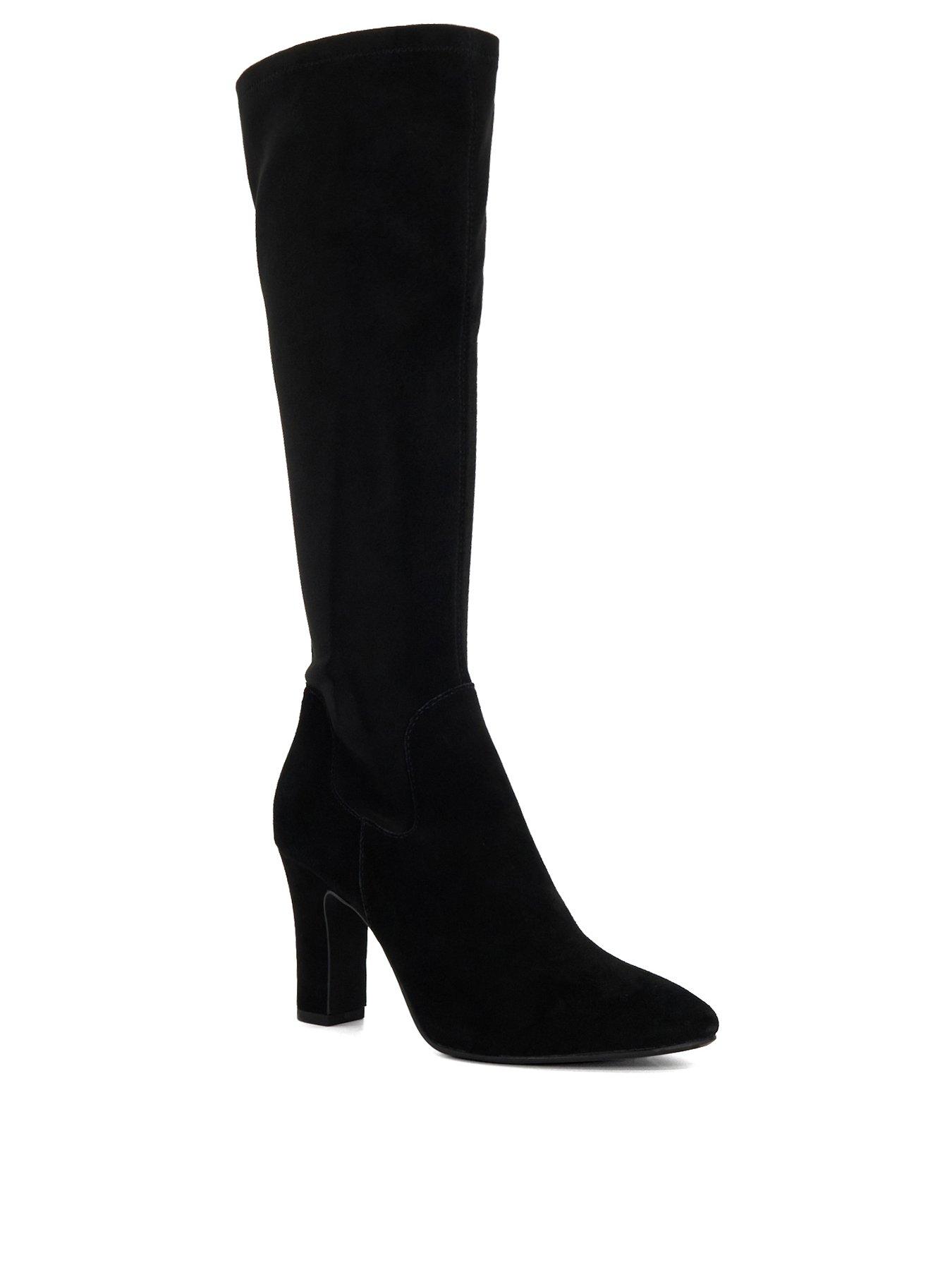 Image 2 of 6 of Dune London Simple Knee High Boots - Black