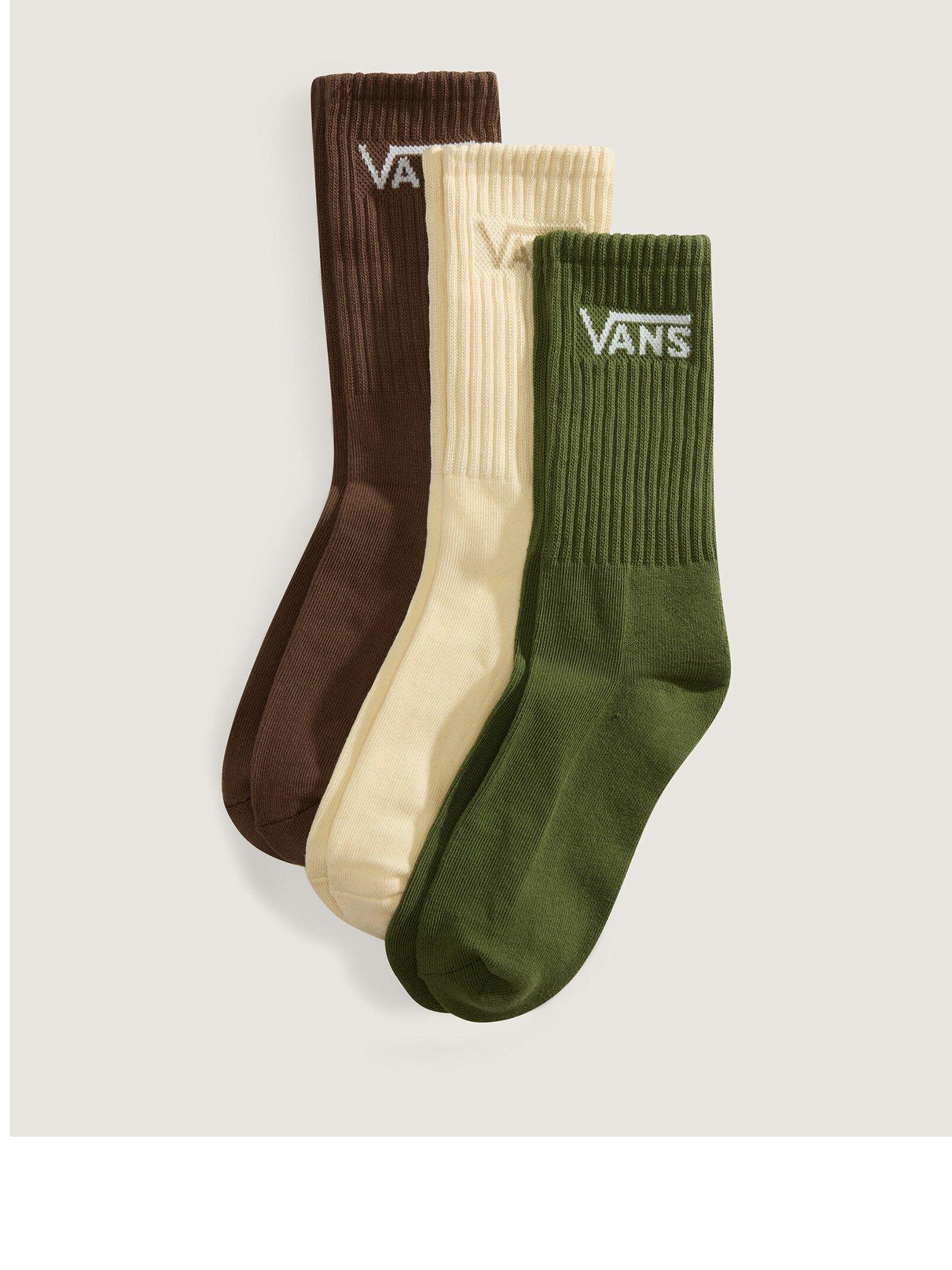 Image 1 of 3 of Vans Mens Crew Ribbed Logo Socks 3 Pack - Multi